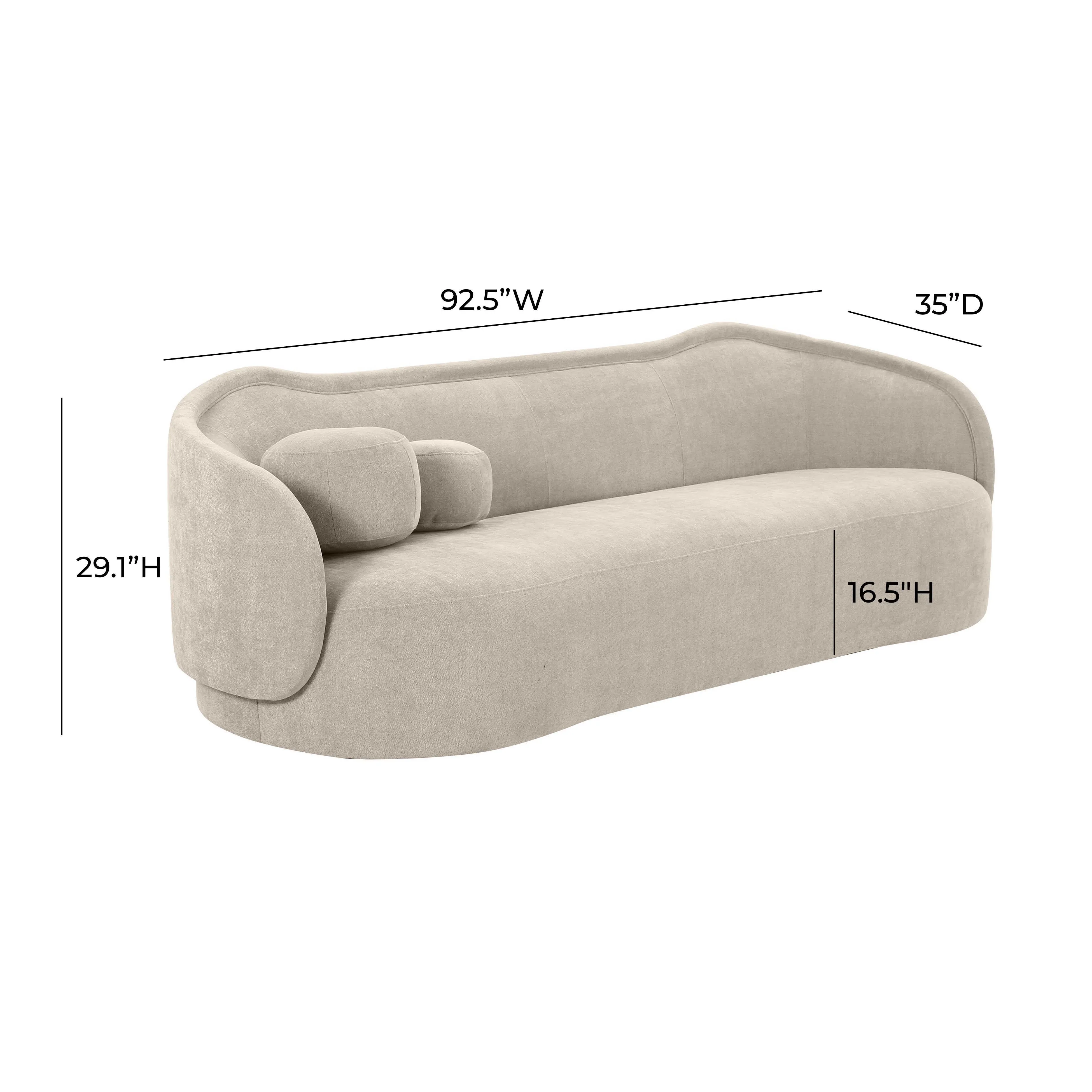 Circe 92.5" Performance Textured Velvet Sofa - Image 6