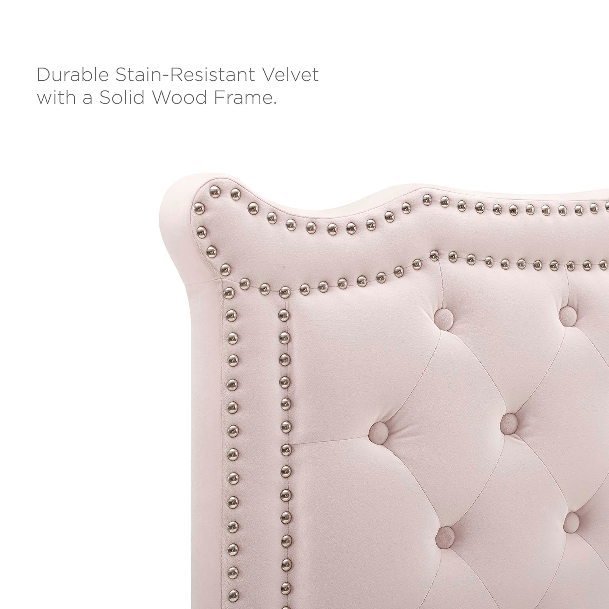 Clara Performance Velvet Queen Platform Bed - Image 8
