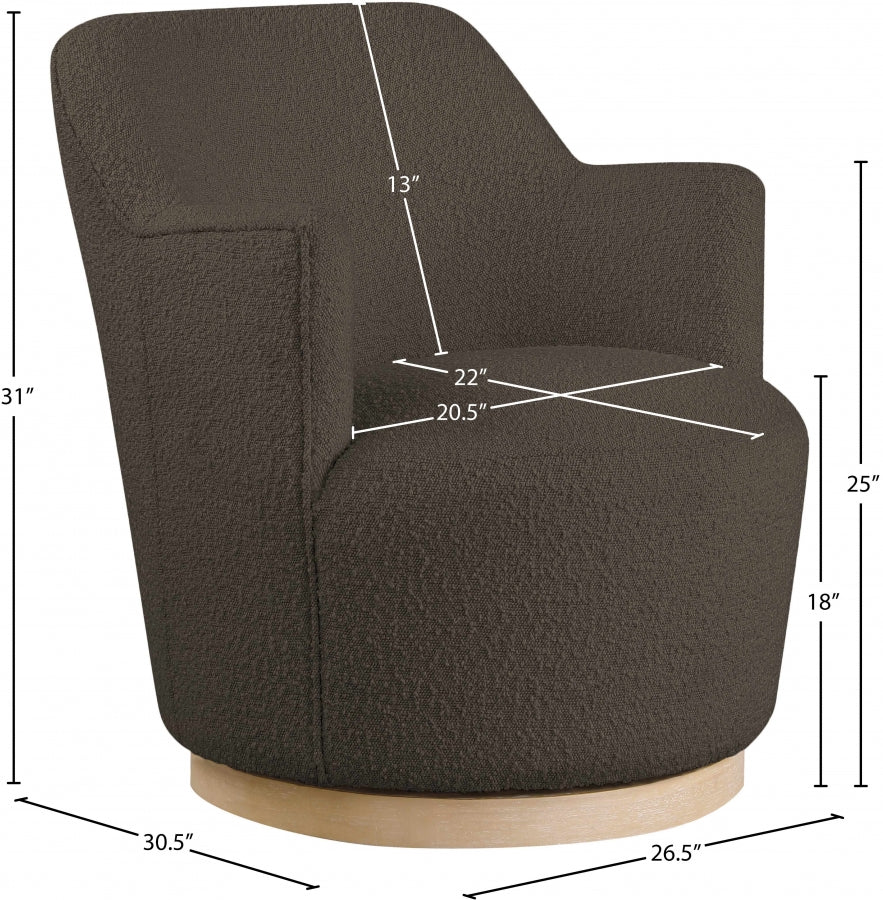 Clarita Boucle Fabric Upholstered Swivel Accent Chair - Image 26