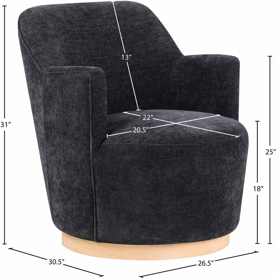 Clarita Chenille Fabric Upholstered Swivel Accent Chair - Image 8