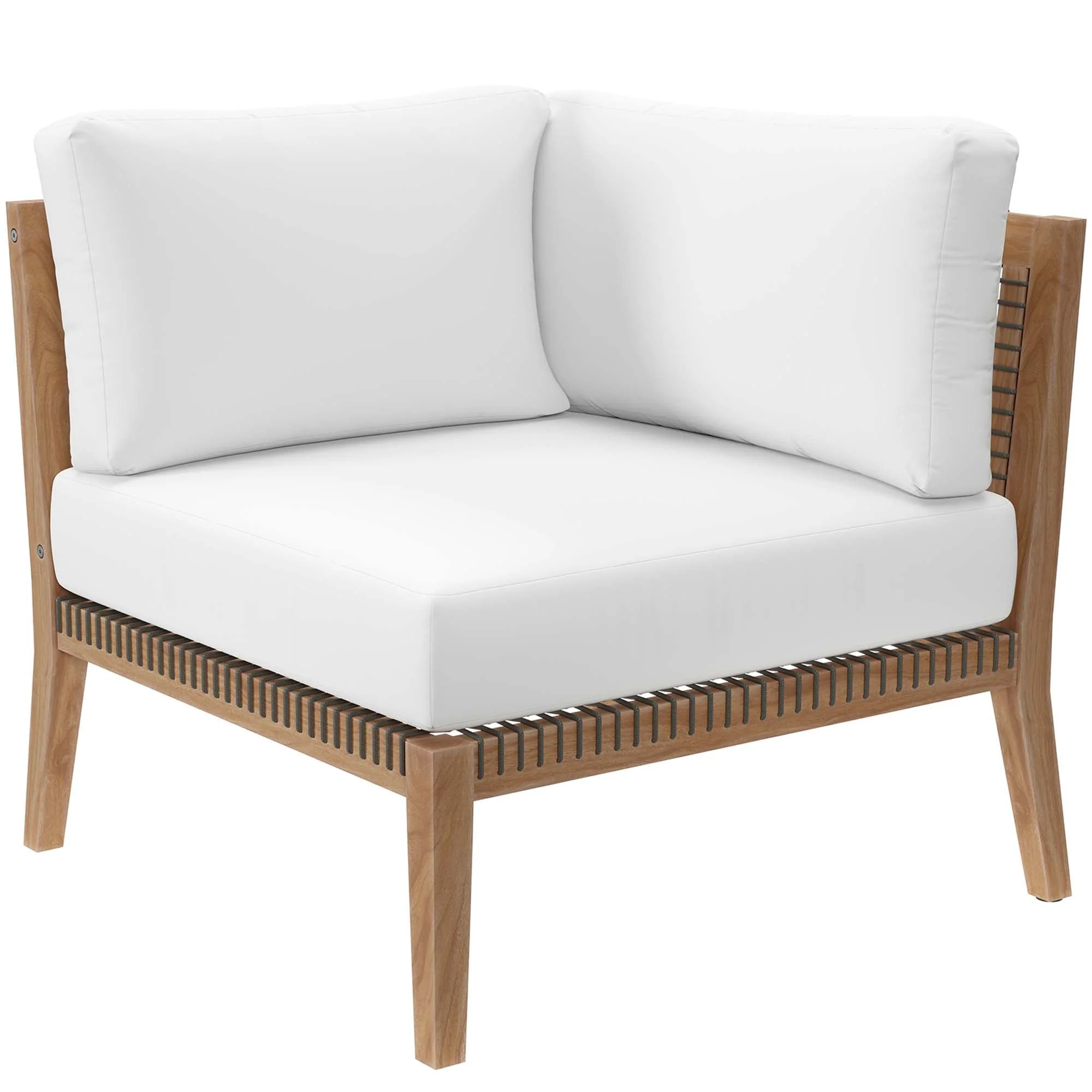 Clearwater 6-Piece Outdoor Patio Teak Wood Sectional Sofa - Image 49