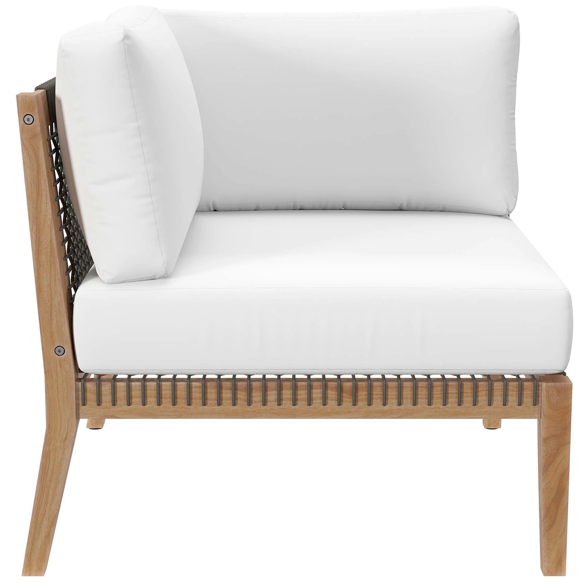 Clearwater 6-Piece Outdoor Patio Teak Wood Sectional Sofa - Image 51