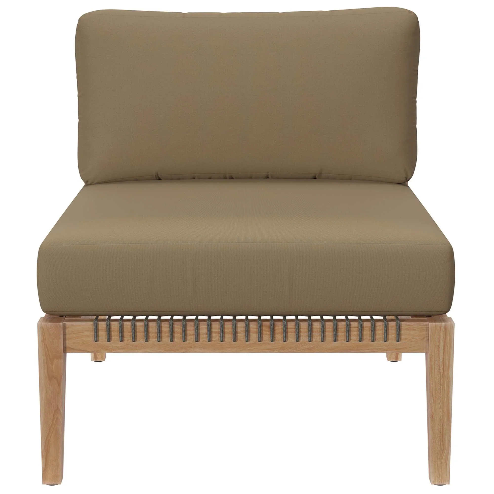 Clearwater 6-Piece Outdoor Patio Teak Wood Sectional Sofa - Image 22