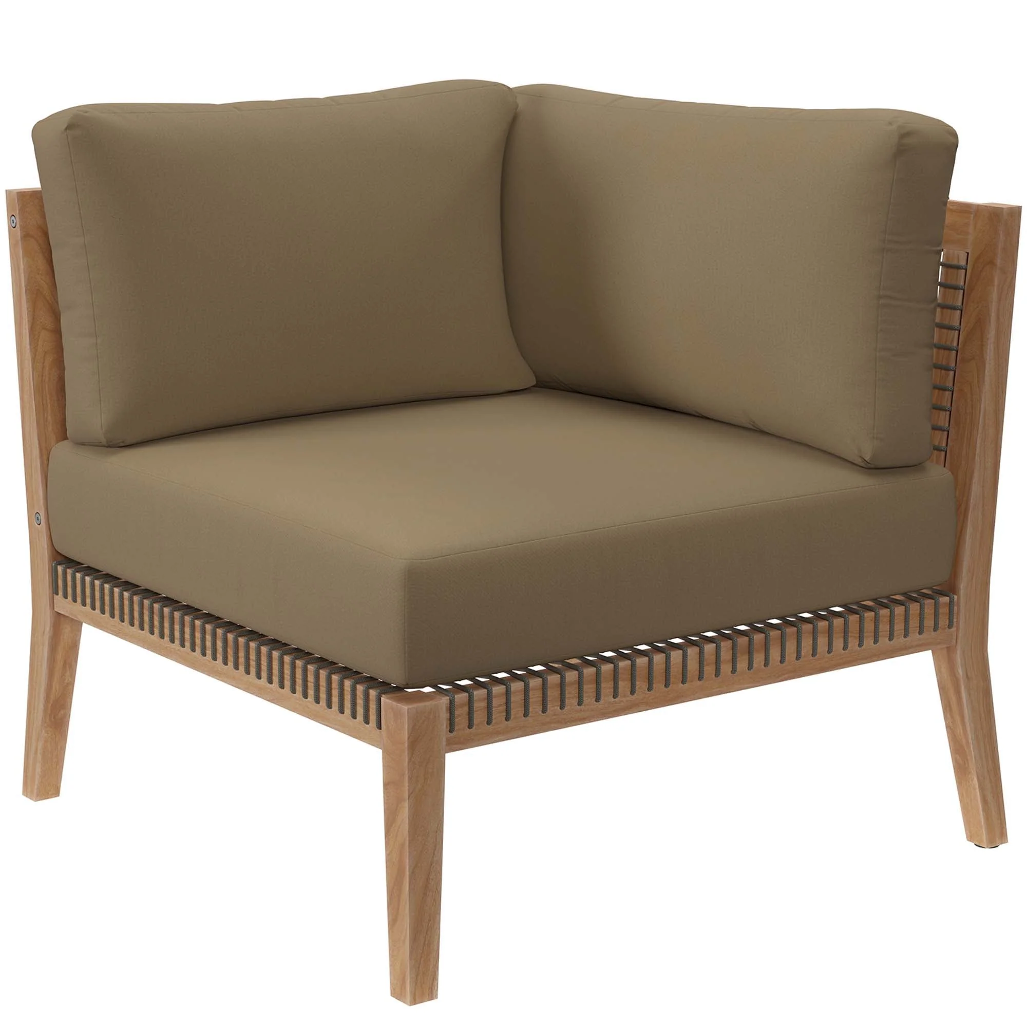 Clearwater 6-Piece Outdoor Patio Teak Wood Sectional Sofa - Image 23
