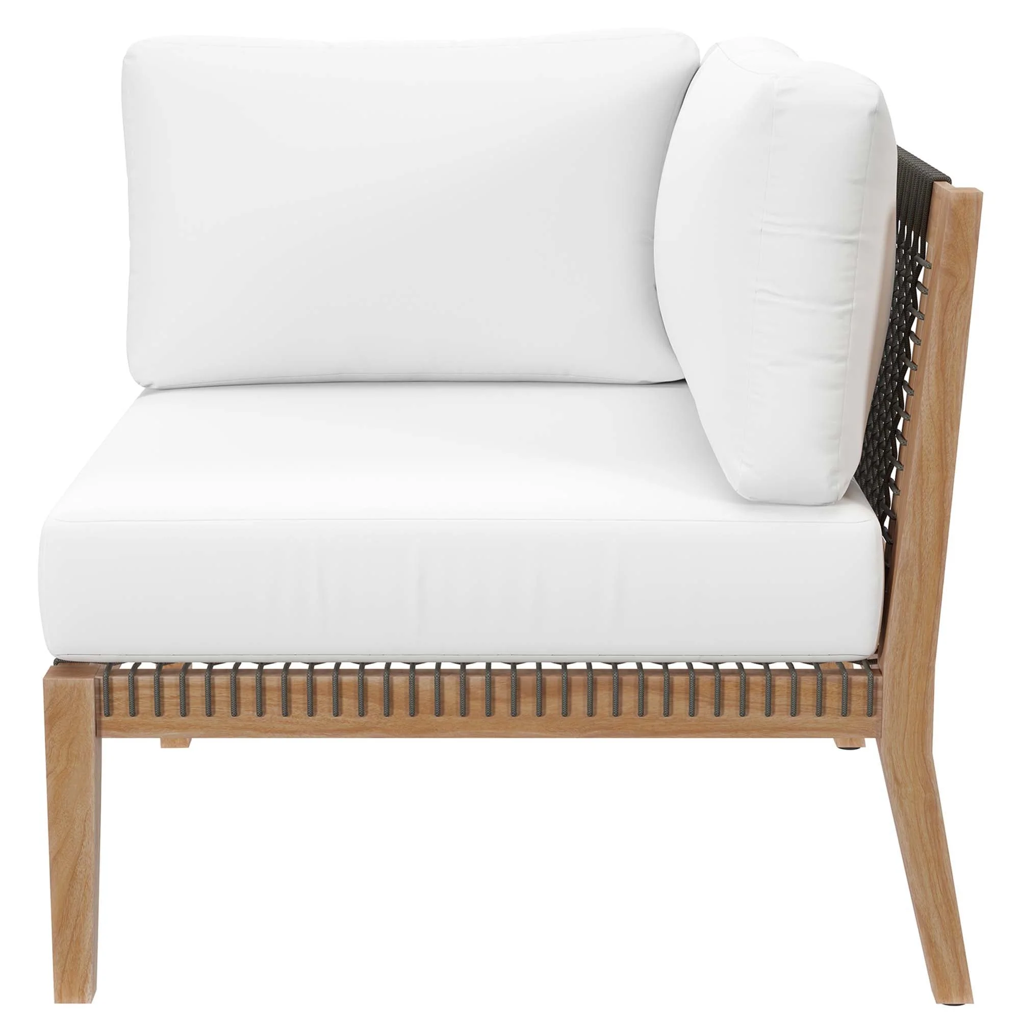 Clearwater 6-Piece Outdoor Patio Teak Wood Sectional Sofa - Image 52