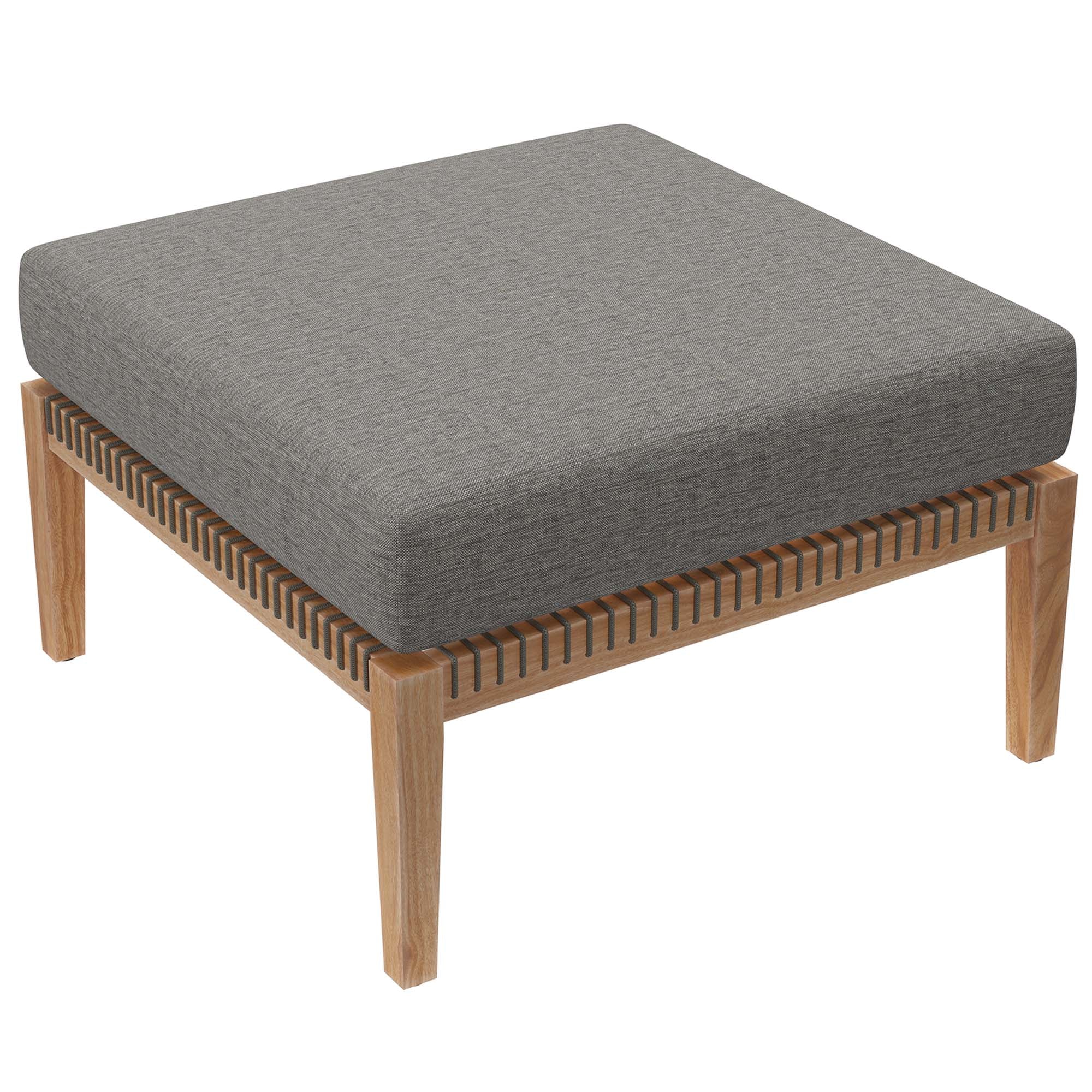 Clearwater 6-Piece Outdoor Patio Teak Wood Sectional Sofa - Image 6