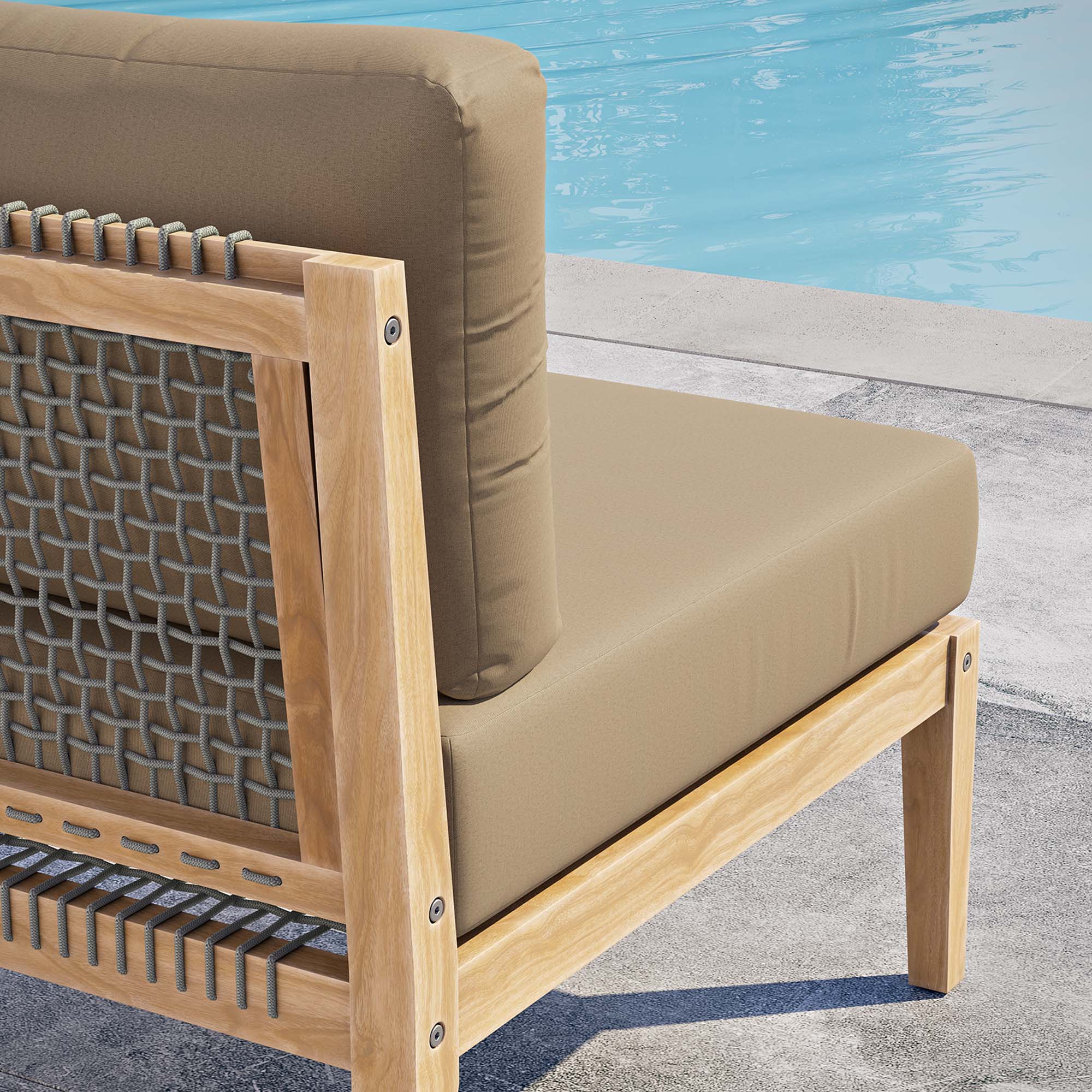 Clearwater Outdoor Patio Teak Wood Armless Chair - Image 10