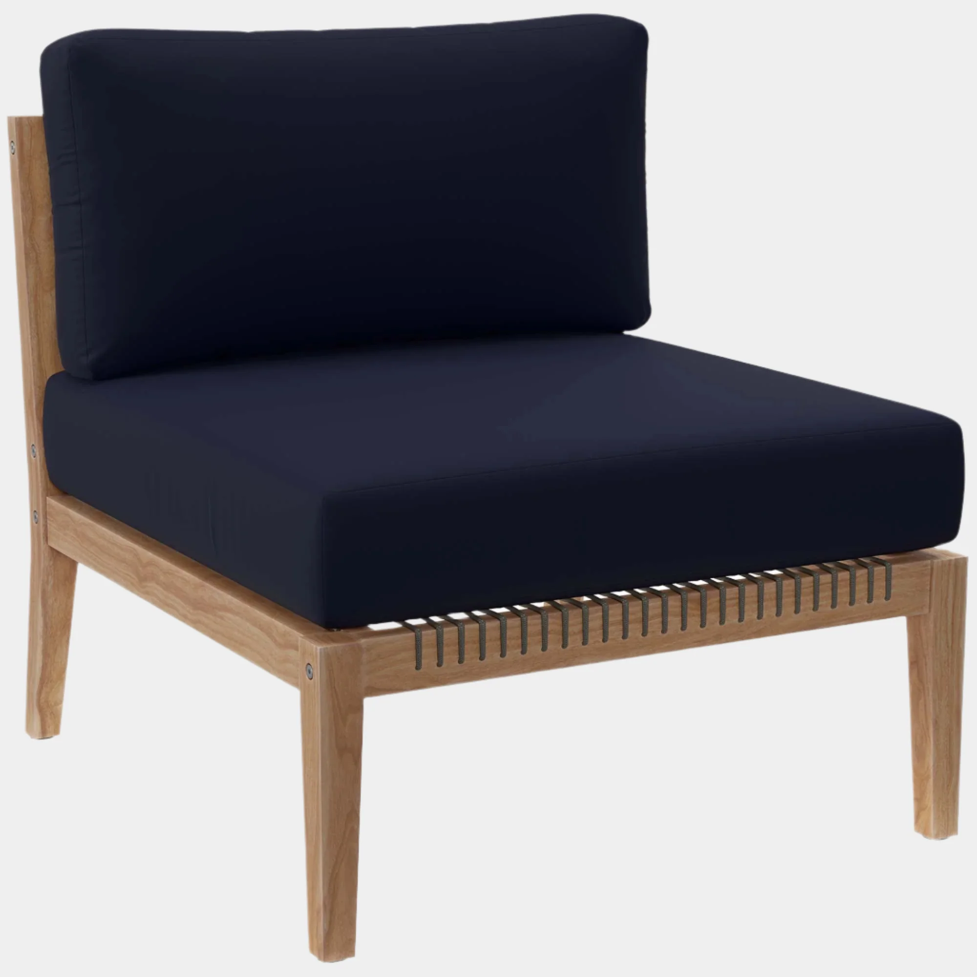 Clearwater Outdoor Patio Teak Wood Armless Chair - Image 15