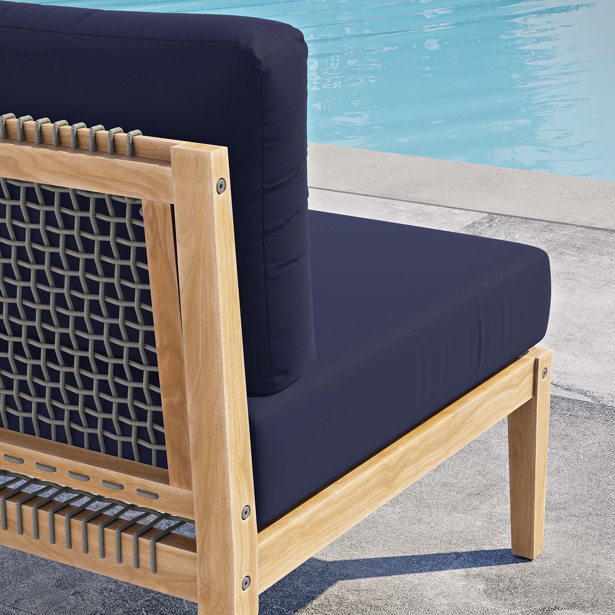 Clearwater Outdoor Patio Teak Wood Armless Chair - Image 17