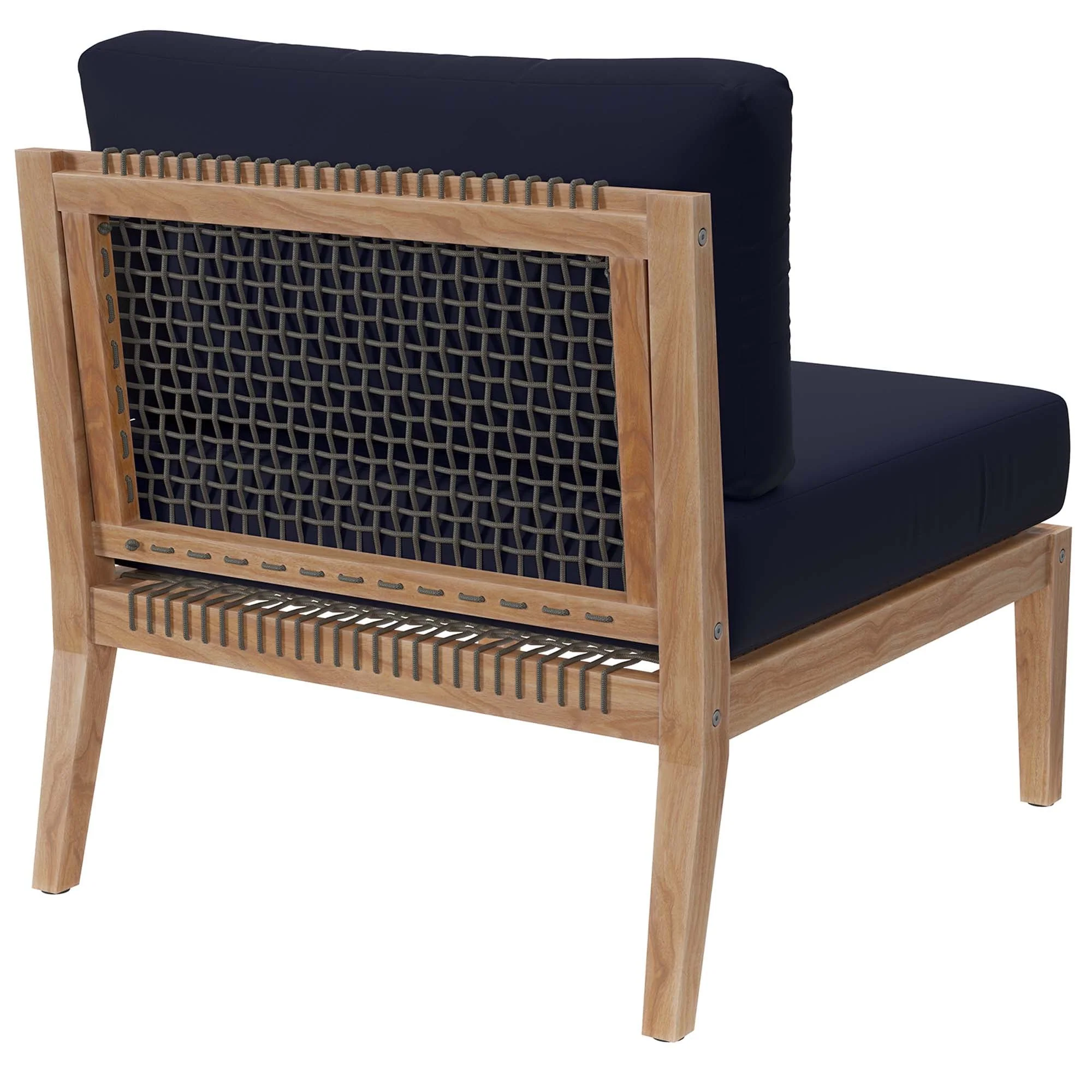 Clearwater Outdoor Patio Teak Wood Armless Chair - Image 19