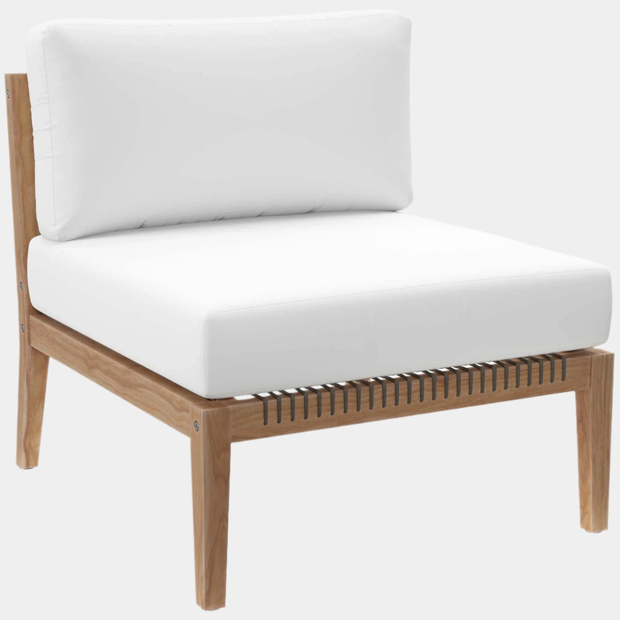 Clearwater Outdoor Patio Teak Wood Armless Chair - Image 22