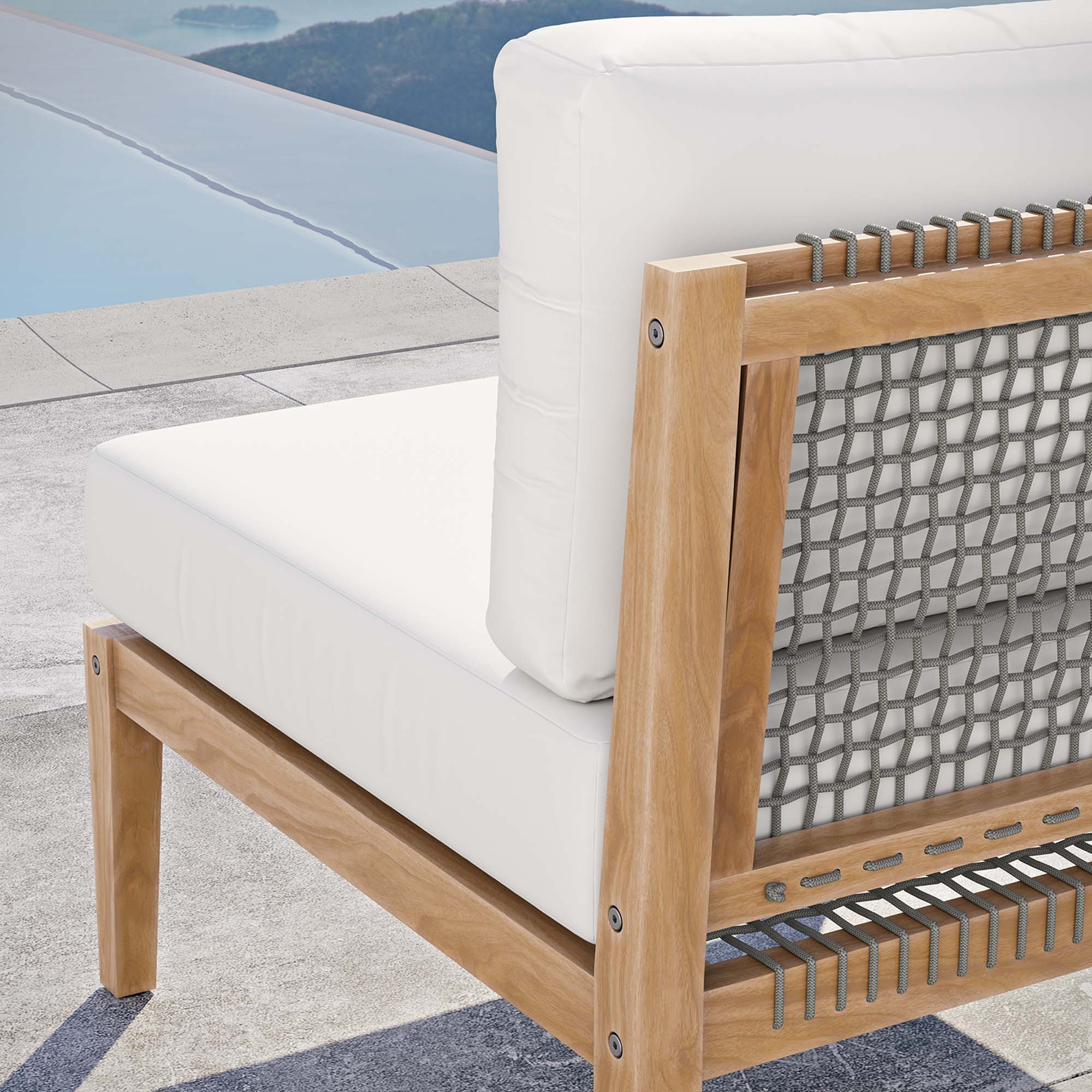 Clearwater Outdoor Patio Teak Wood Armless Chair - Image 24