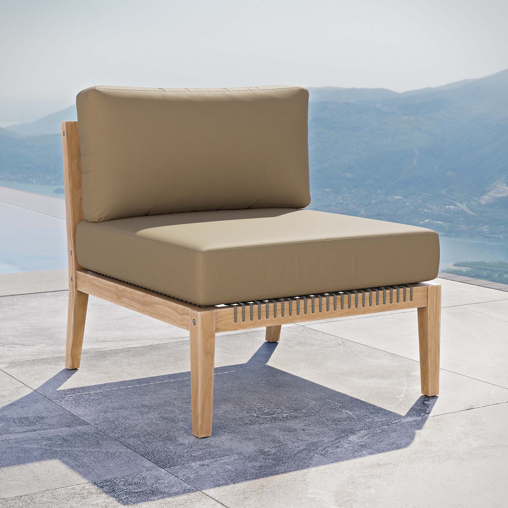 Clearwater Outdoor Patio Teak Wood Armless Chair - Image 9