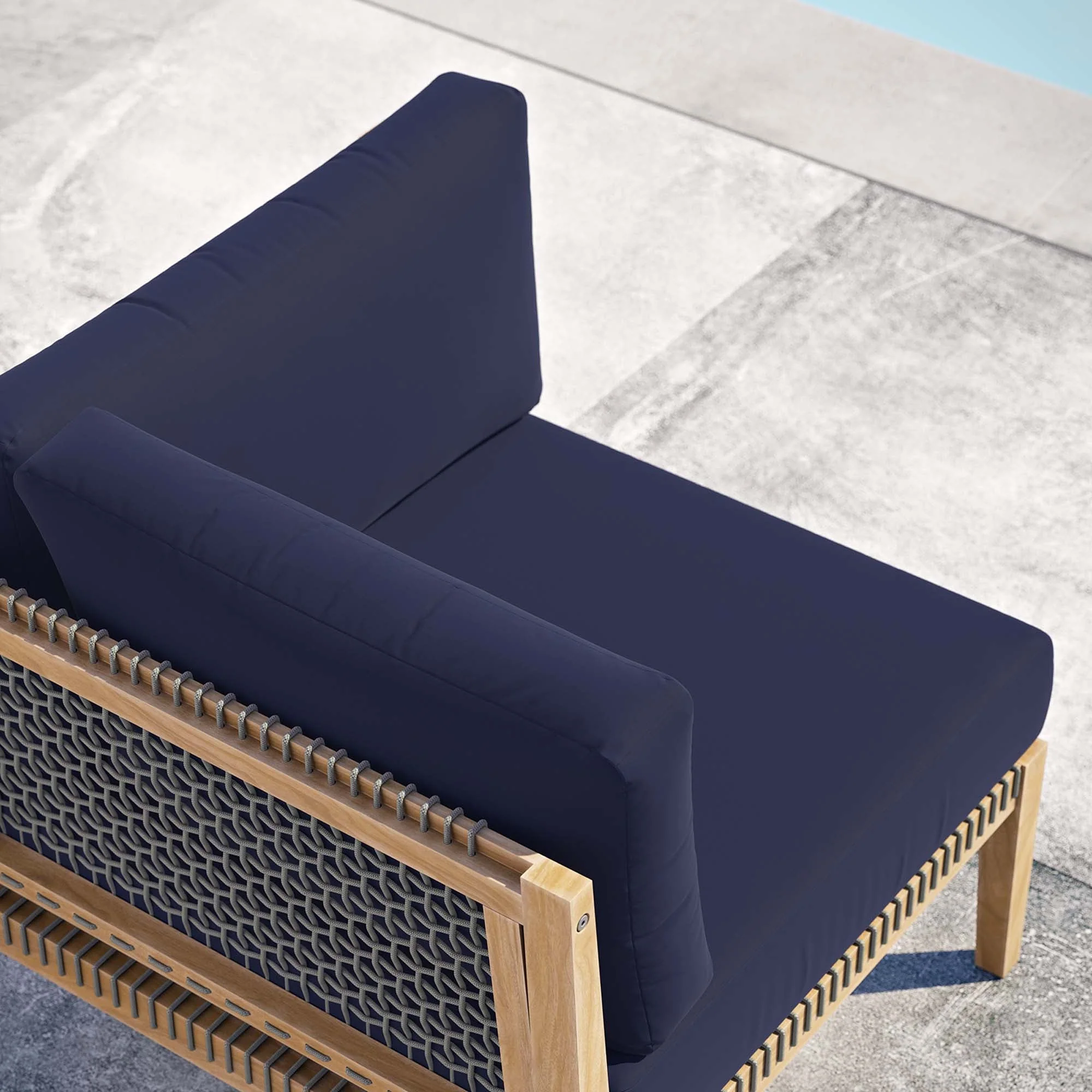 Clearwater Outdoor Patio Teak Wood Corner Chair - Image 17