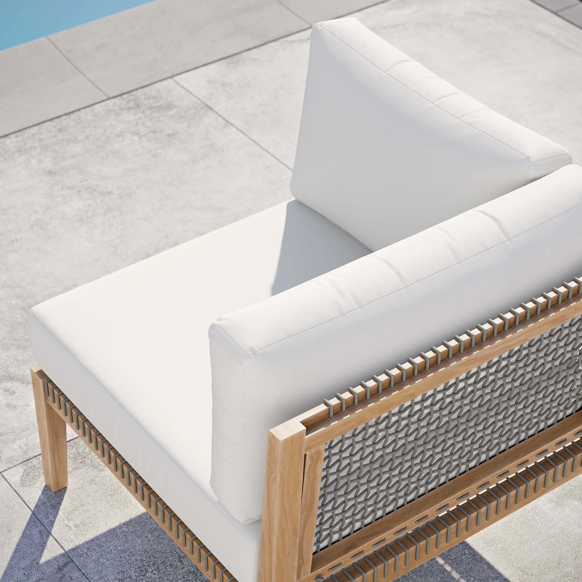 Clearwater Outdoor Patio Teak Wood Corner Chair - Image 24