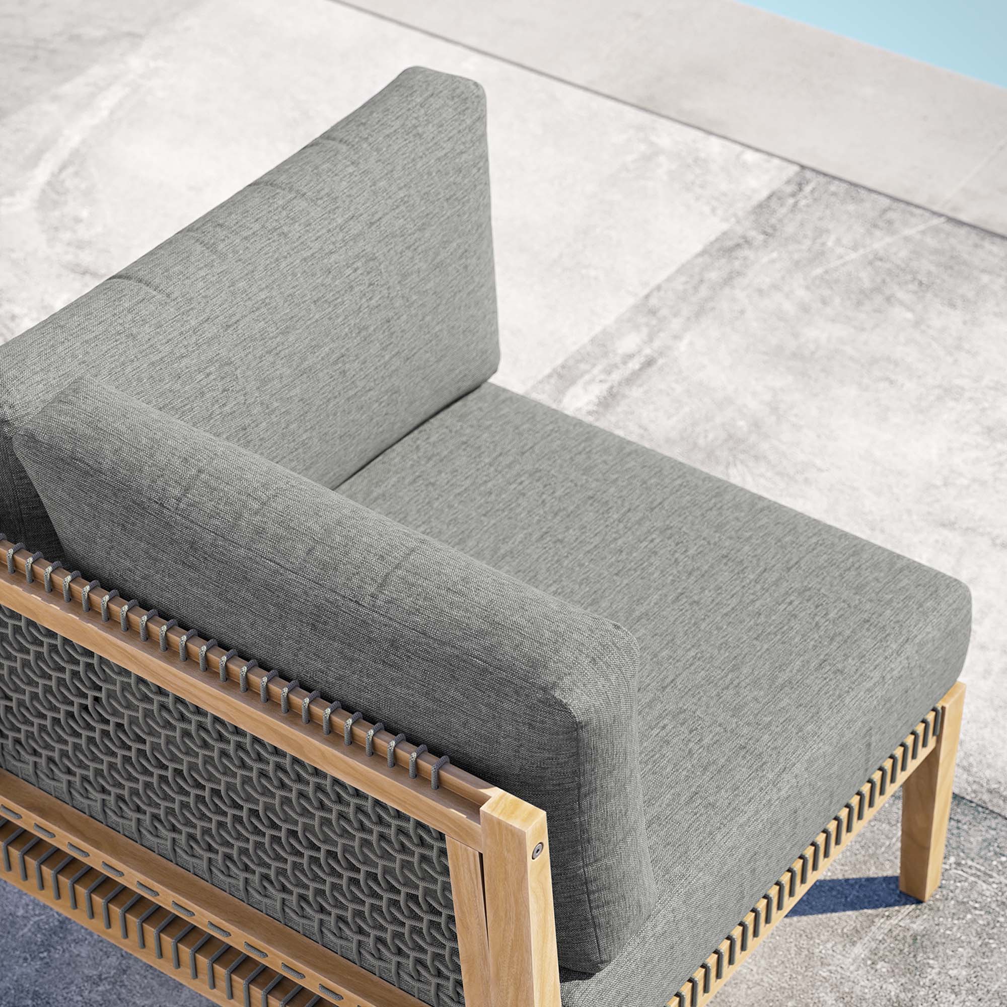 Clearwater Outdoor Patio Teak Wood Corner Chair - Image 3
