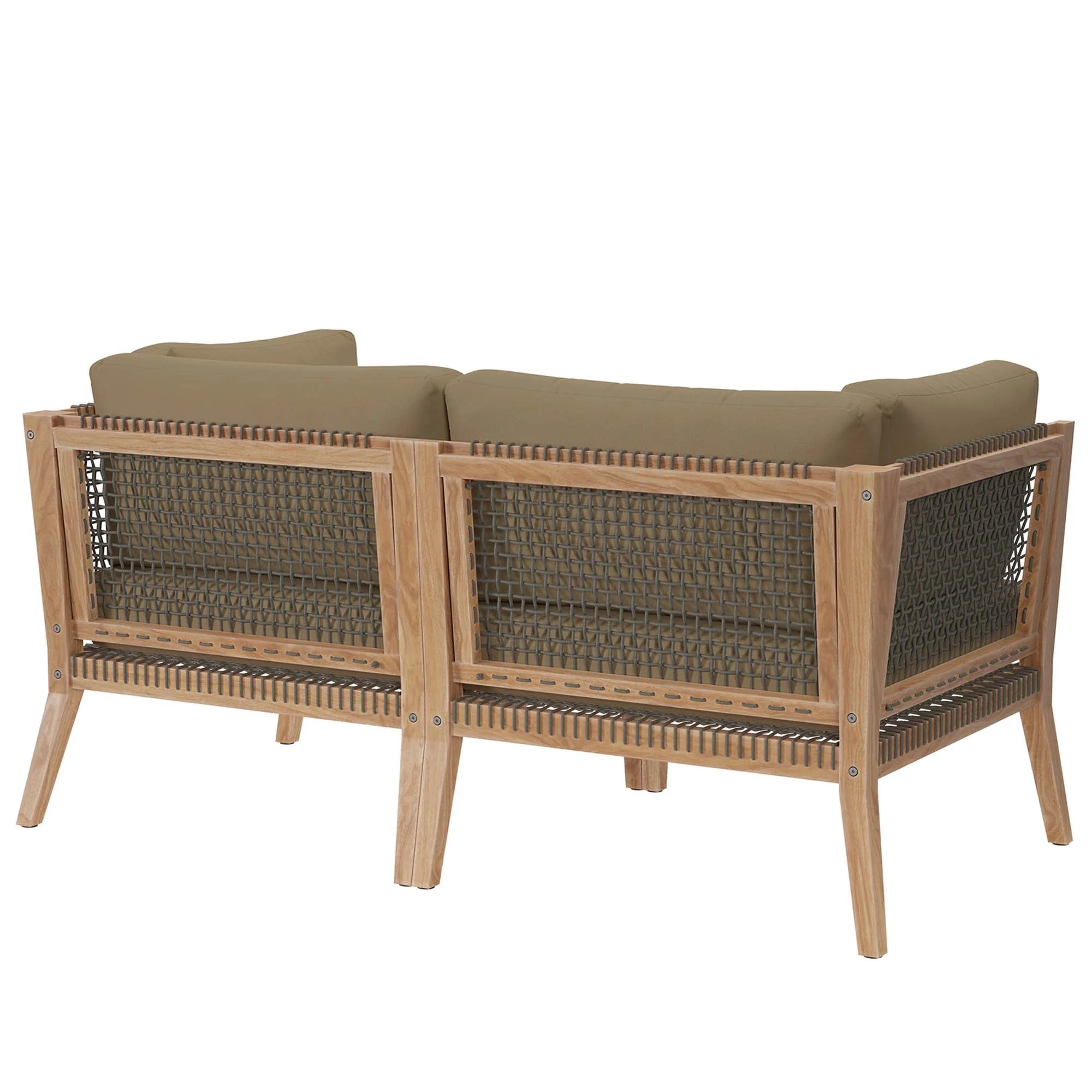 Clearwater Outdoor Patio Teak Wood Loveseat - Image 12