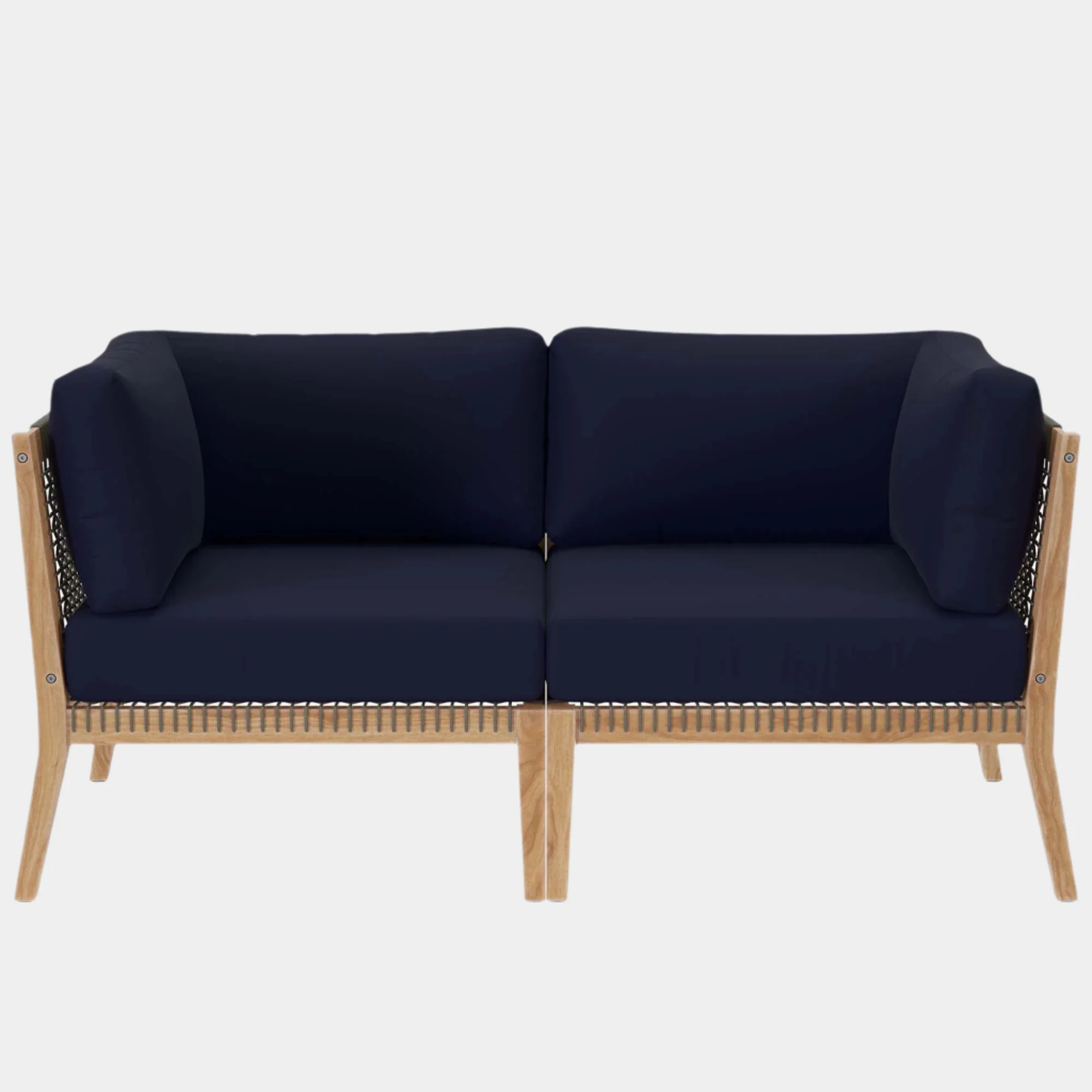 Clearwater Outdoor Patio Teak Wood Loveseat - Image 17