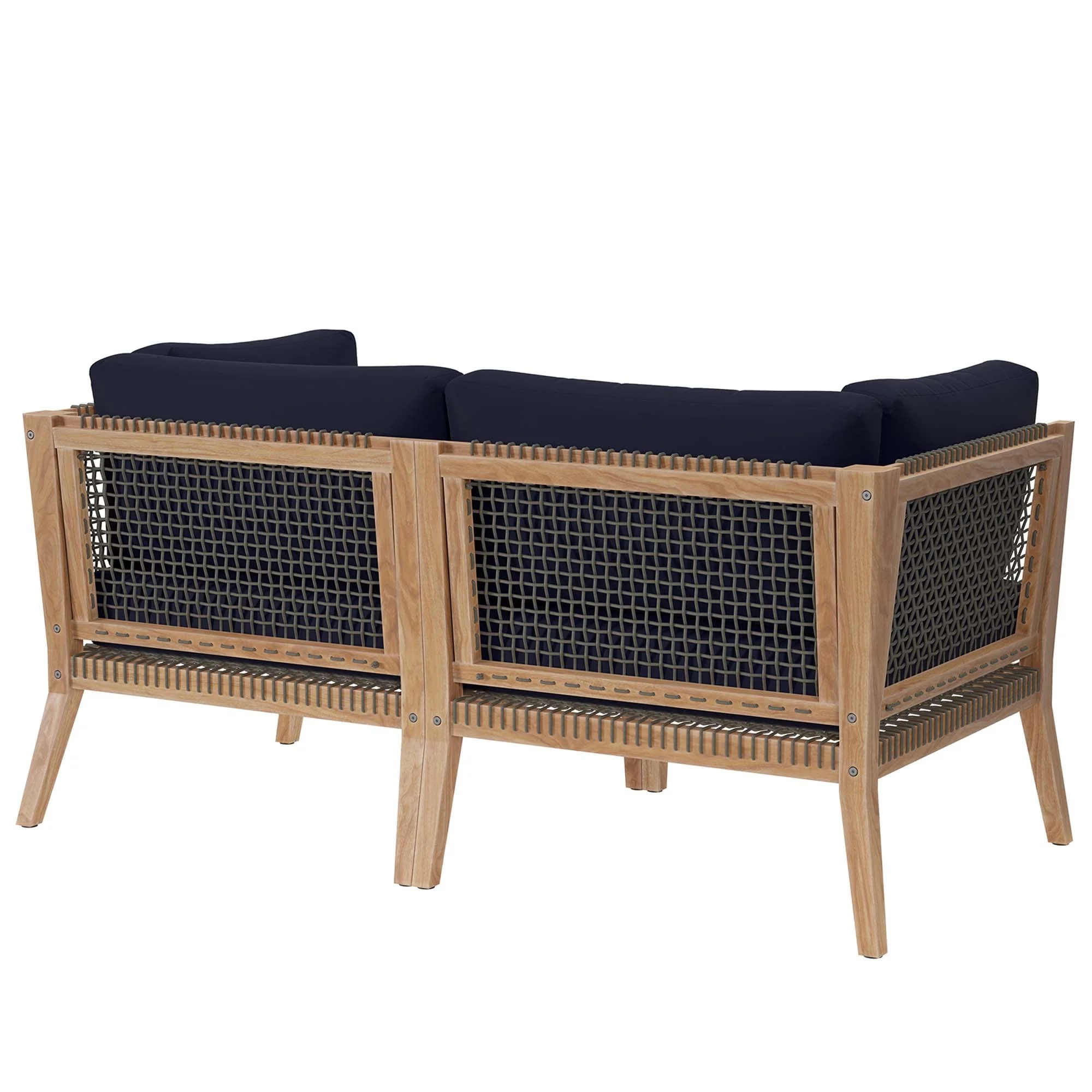 Clearwater Outdoor Patio Teak Wood Loveseat - Image 20