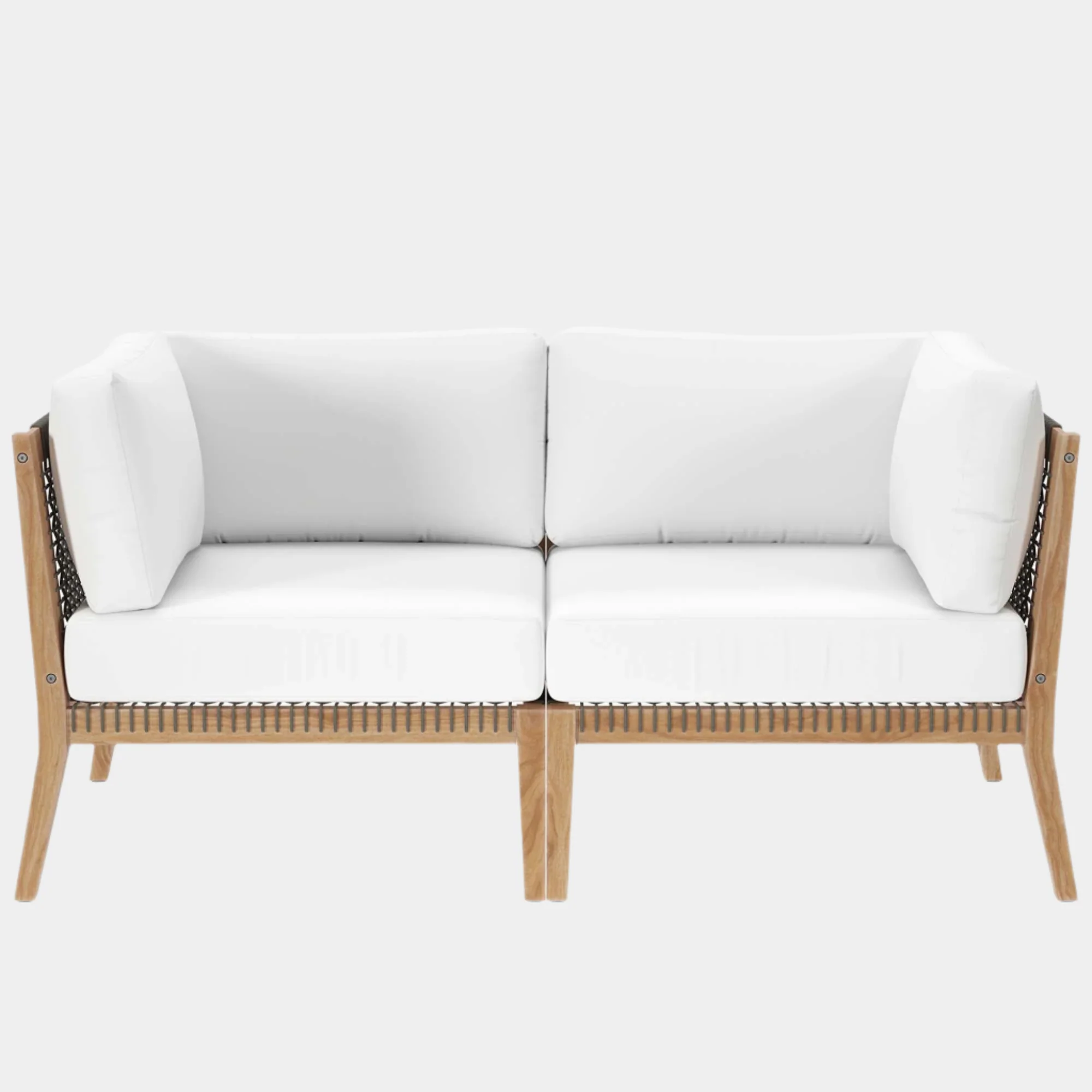 Clearwater Outdoor Patio Teak Wood Loveseat - Image 25
