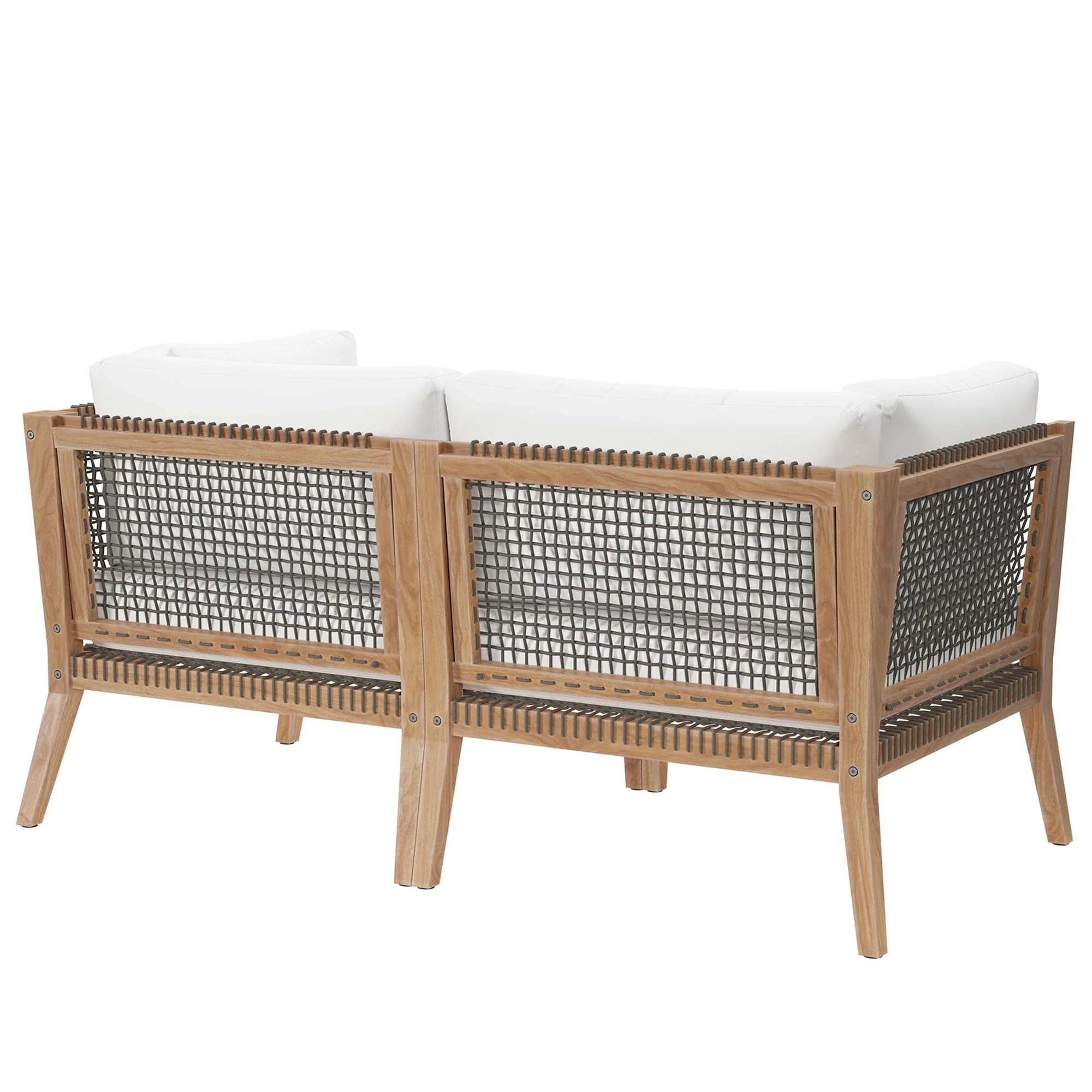Clearwater Outdoor Patio Teak Wood Loveseat - Image 28