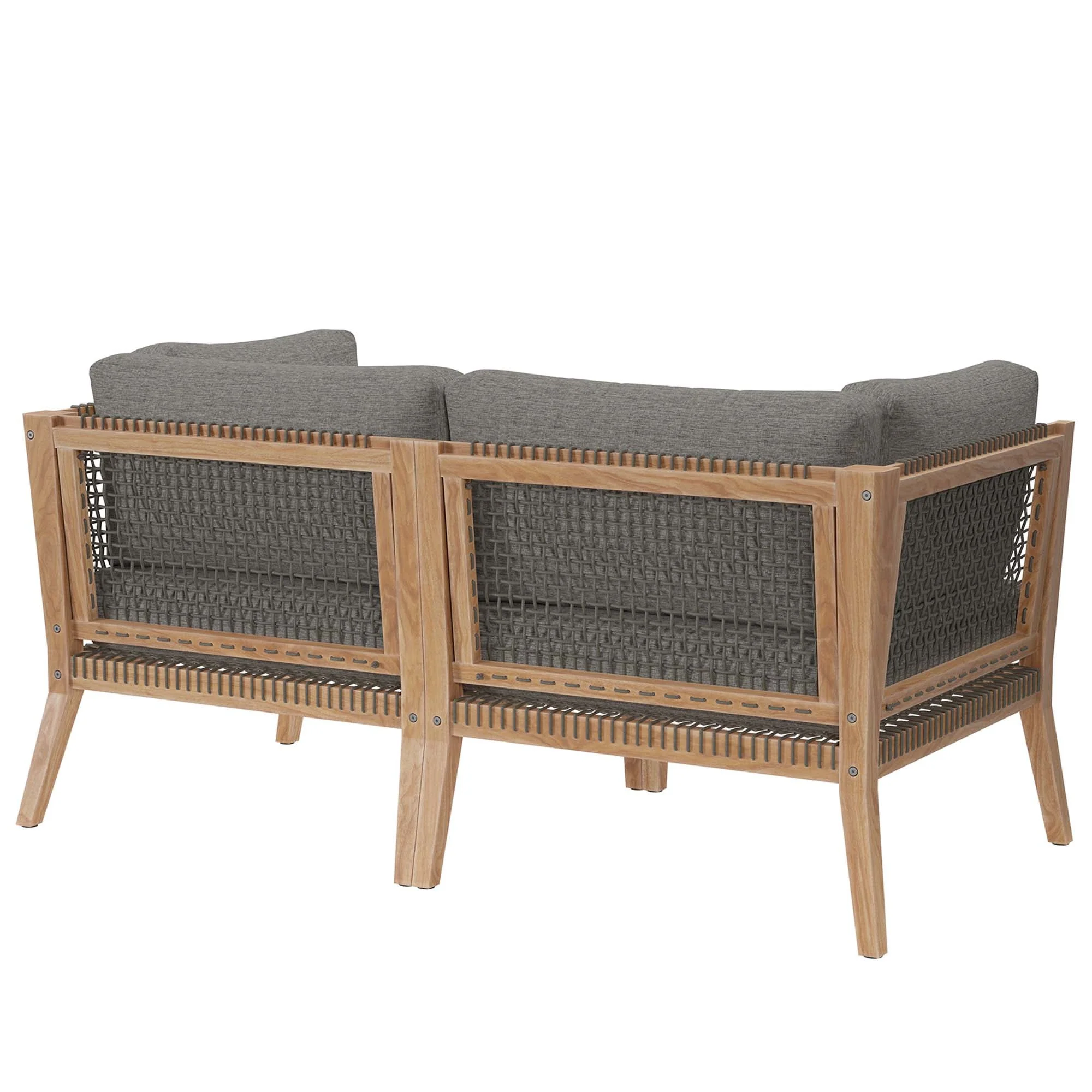 Clearwater Outdoor Patio Teak Wood Loveseat - Image 4