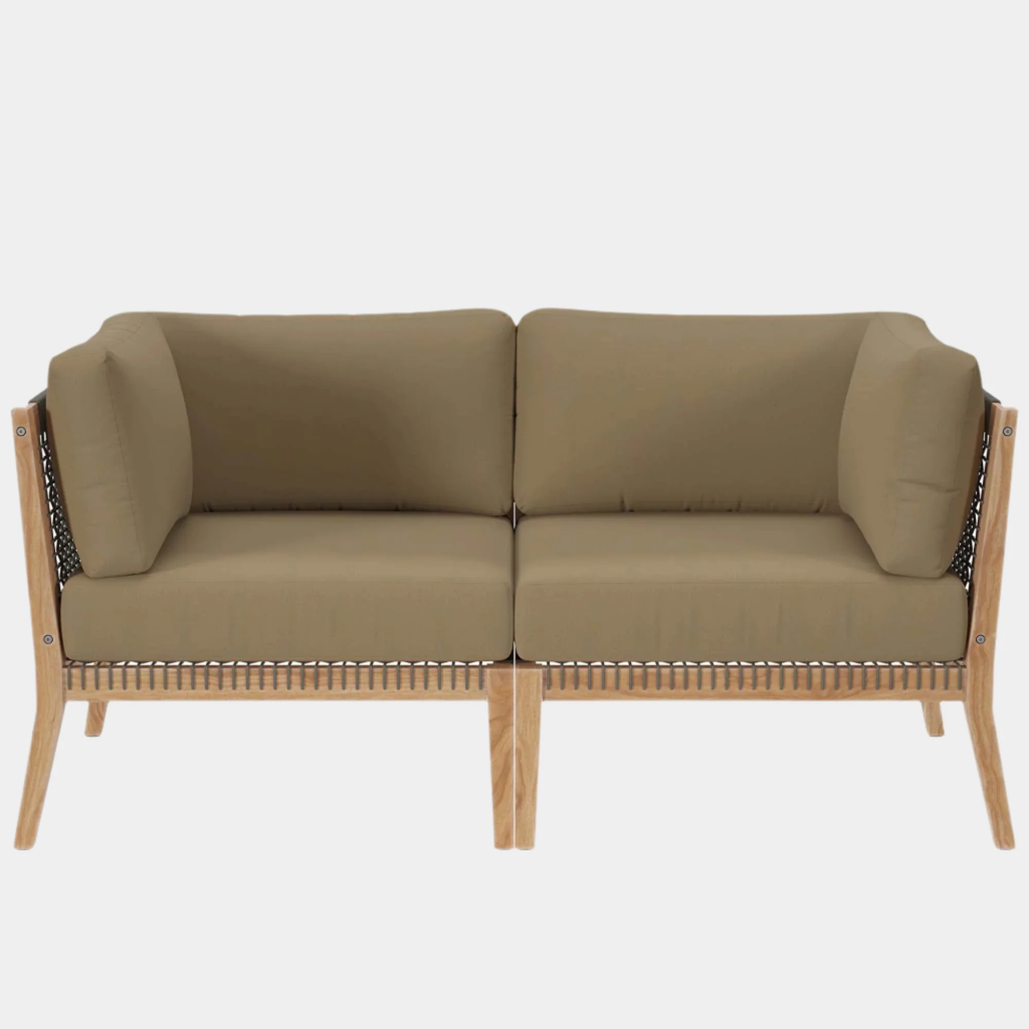 Clearwater Outdoor Patio Teak Wood Loveseat - Image 9