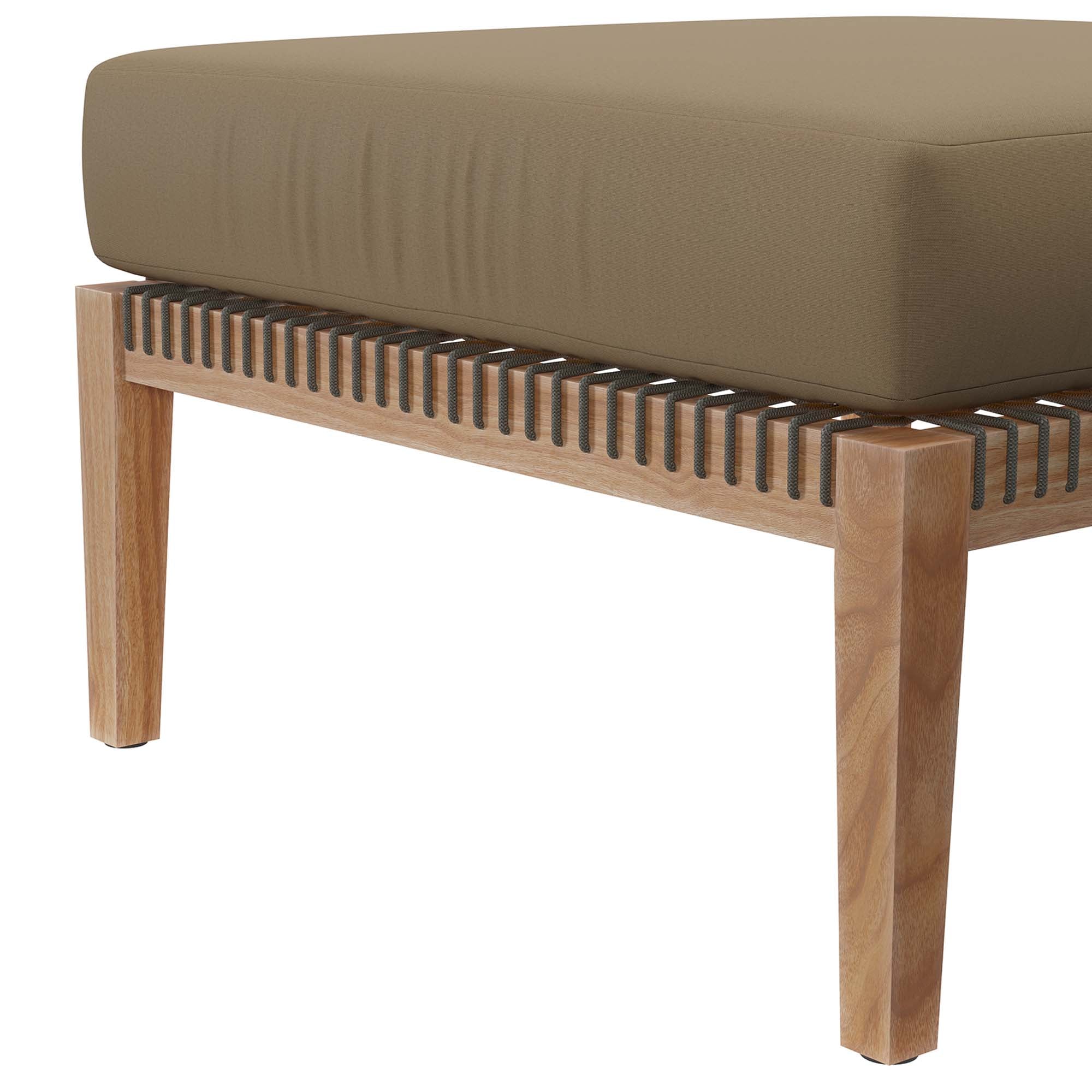 Clearwater Outdoor Patio Teak Wood Ottoman - Image 12