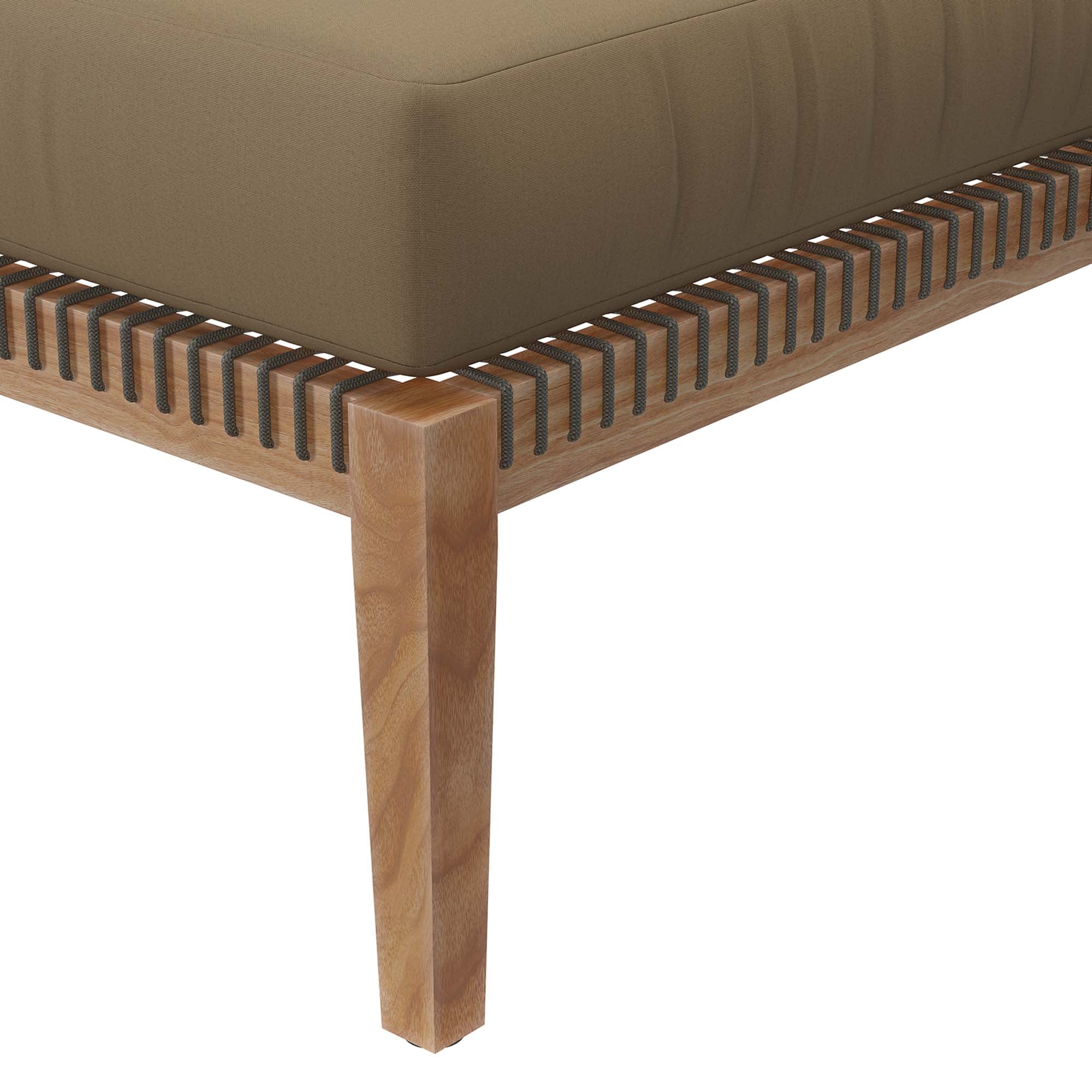 Clearwater Outdoor Patio Teak Wood Ottoman - Image 13