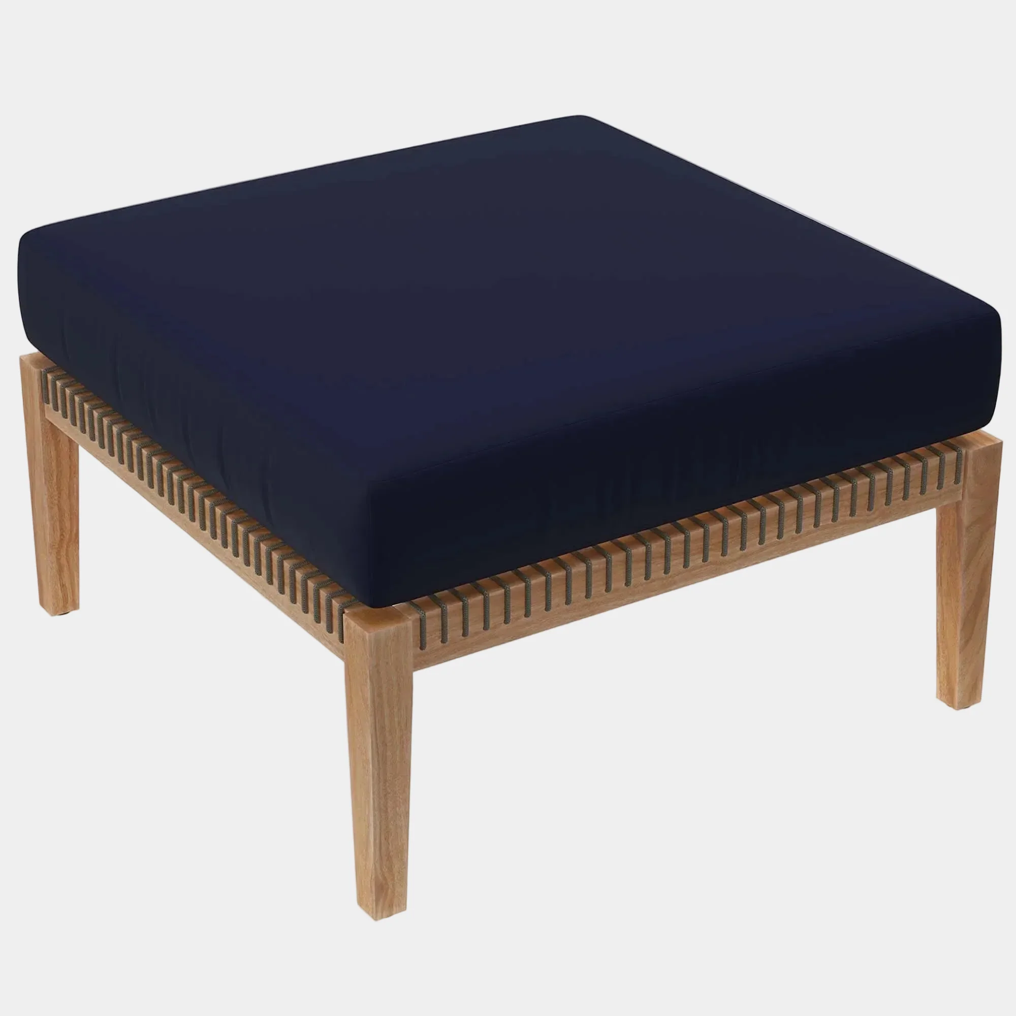 Clearwater Outdoor Patio Teak Wood Ottoman - Image 15