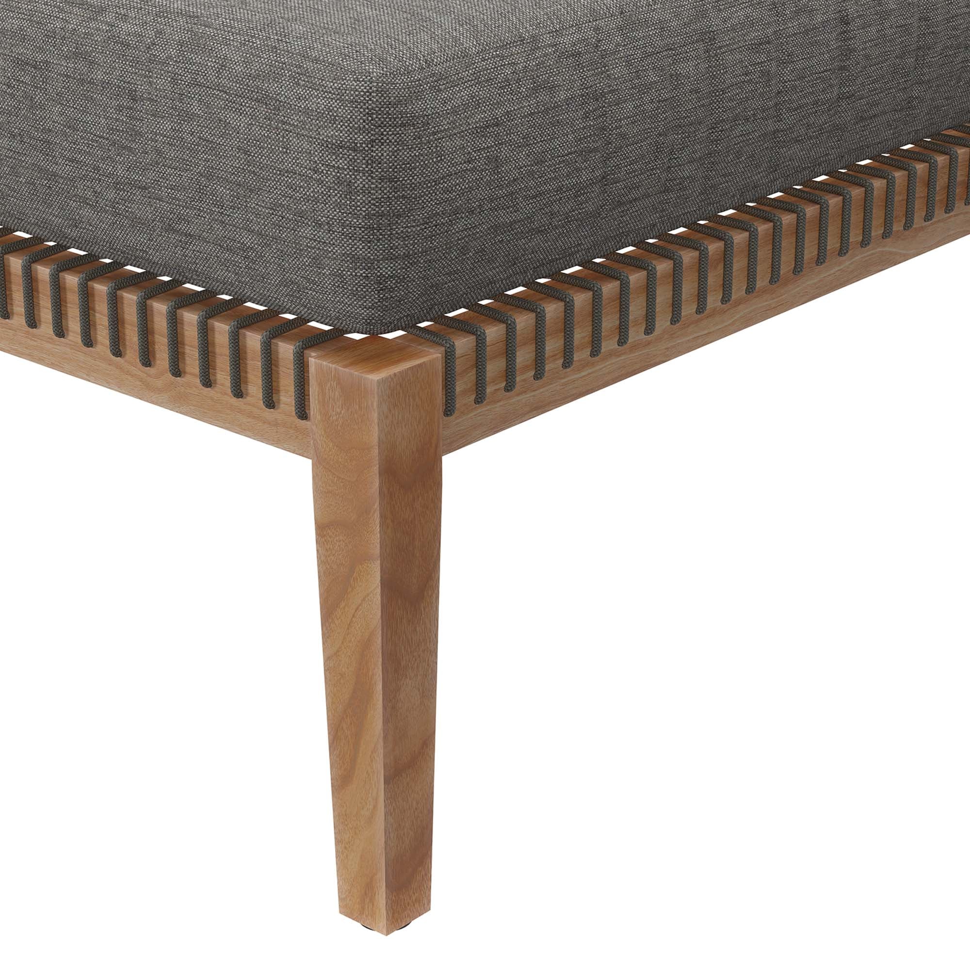 Clearwater Outdoor Patio Teak Wood Ottoman - Image 6