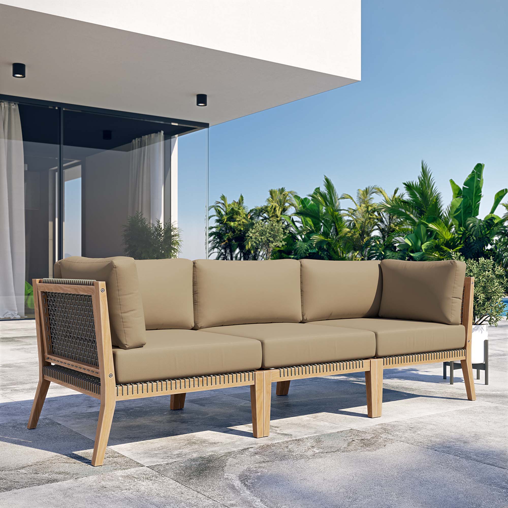 Clearwater Outdoor Patio Teak Wood Sofa - Image 13