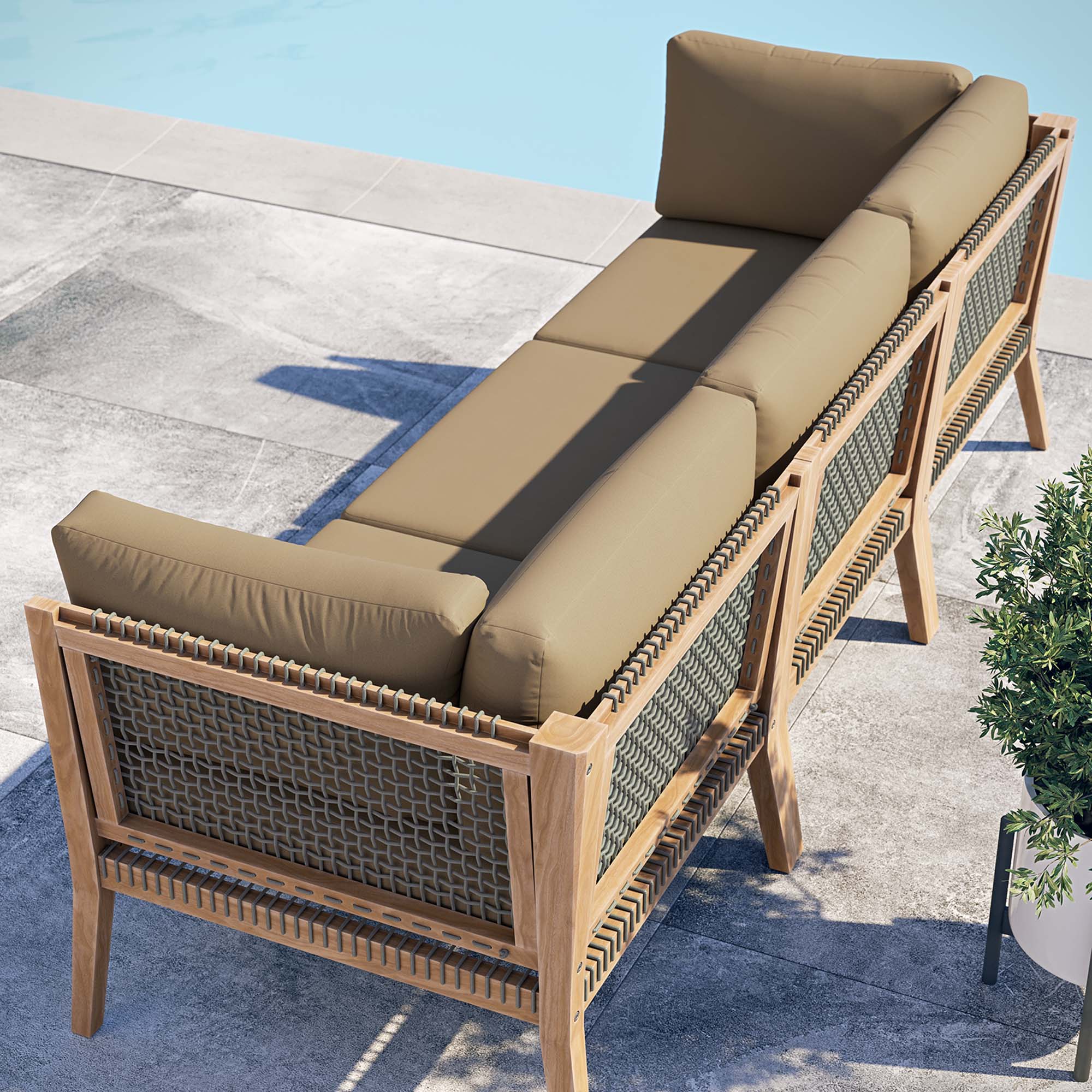 Clearwater Outdoor Patio Teak Wood Sofa - Image 14