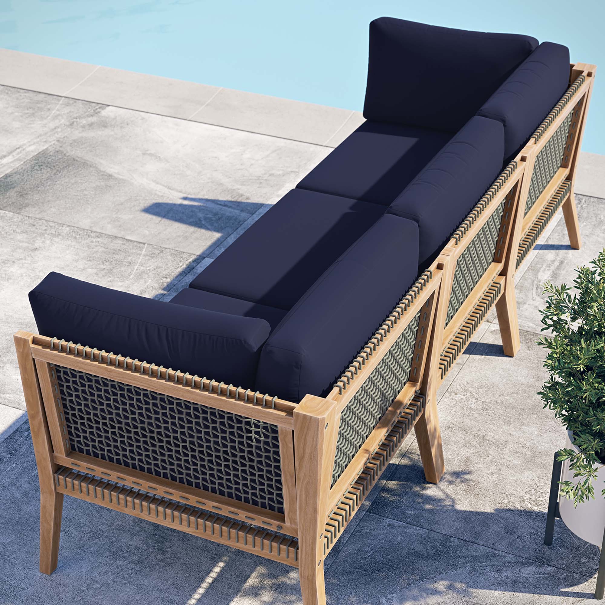 Clearwater Outdoor Patio Teak Wood Sofa - Image 25