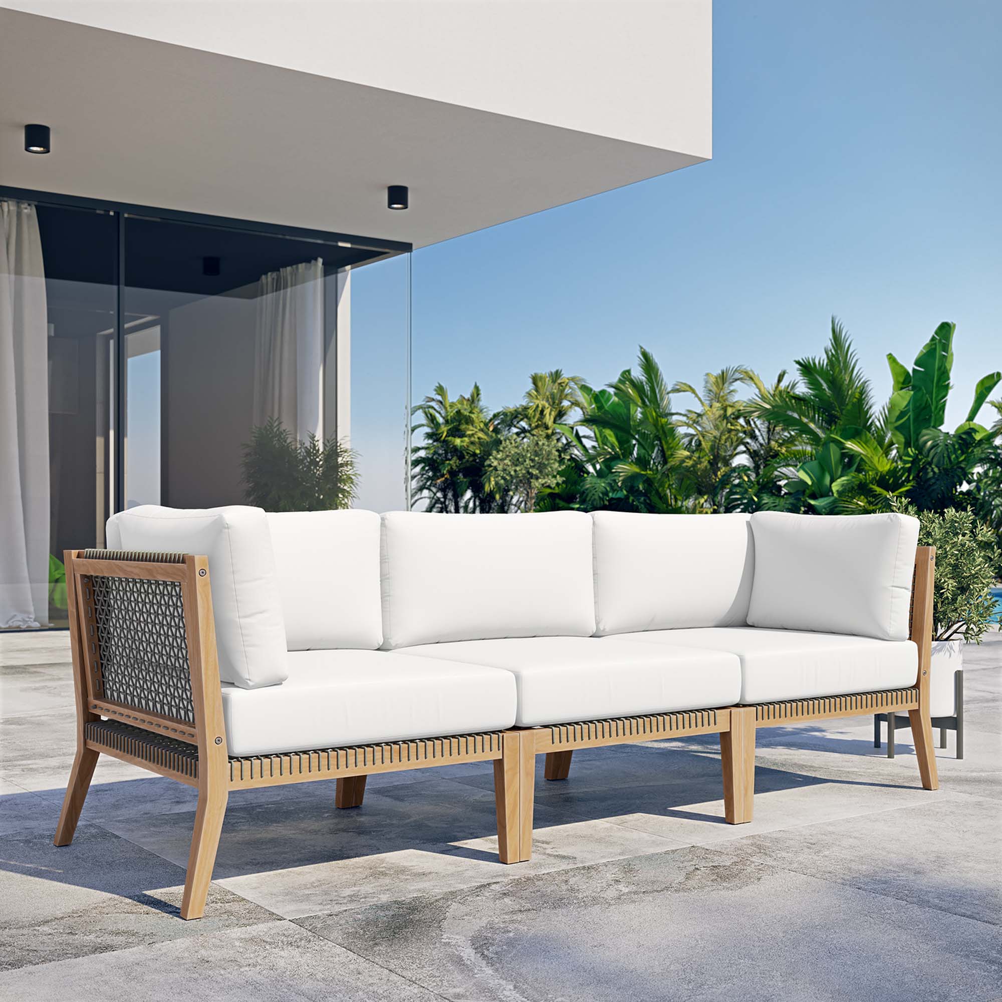 Clearwater Outdoor Patio Teak Wood Sofa - Image 35
