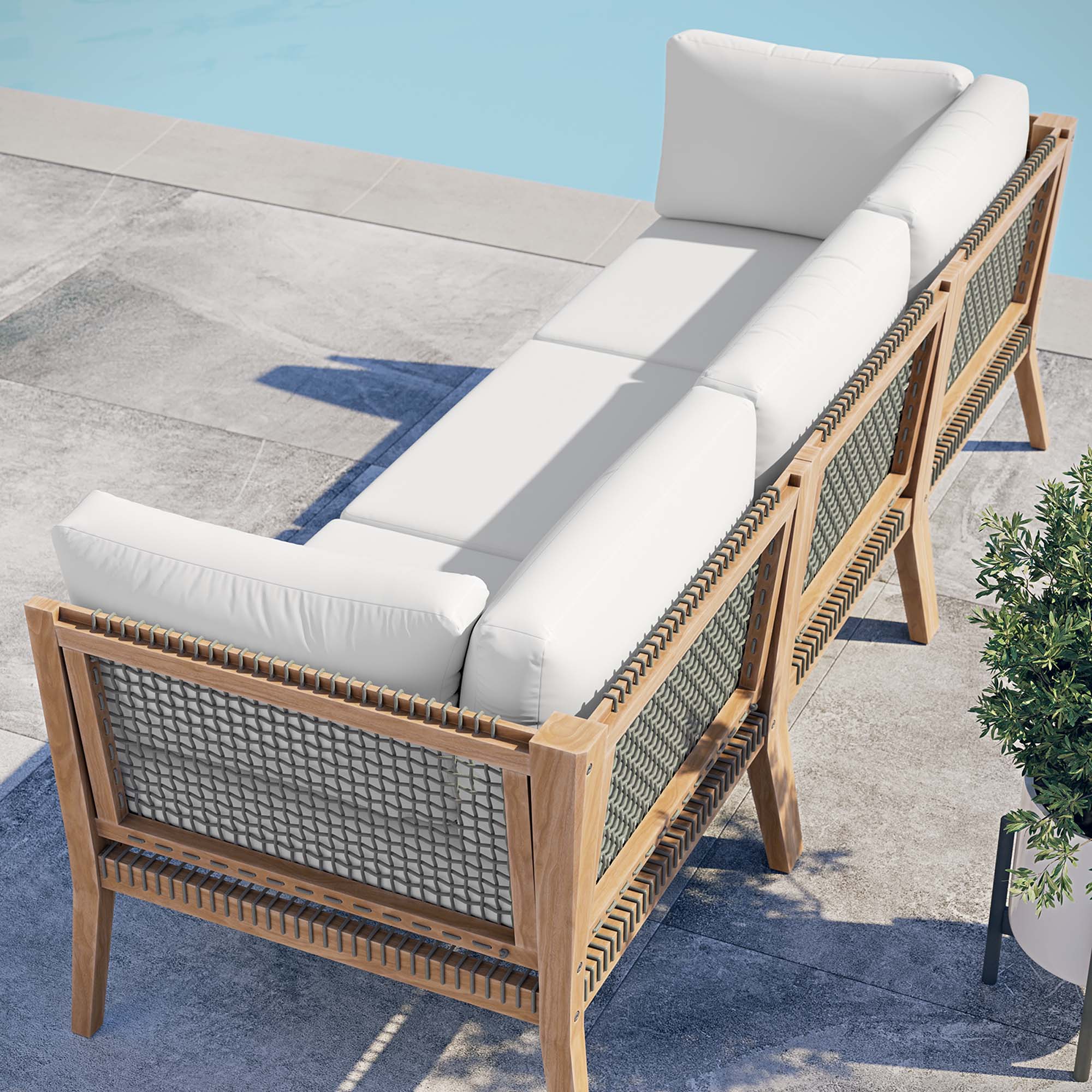 Clearwater Outdoor Patio Teak Wood Sofa - Image 36