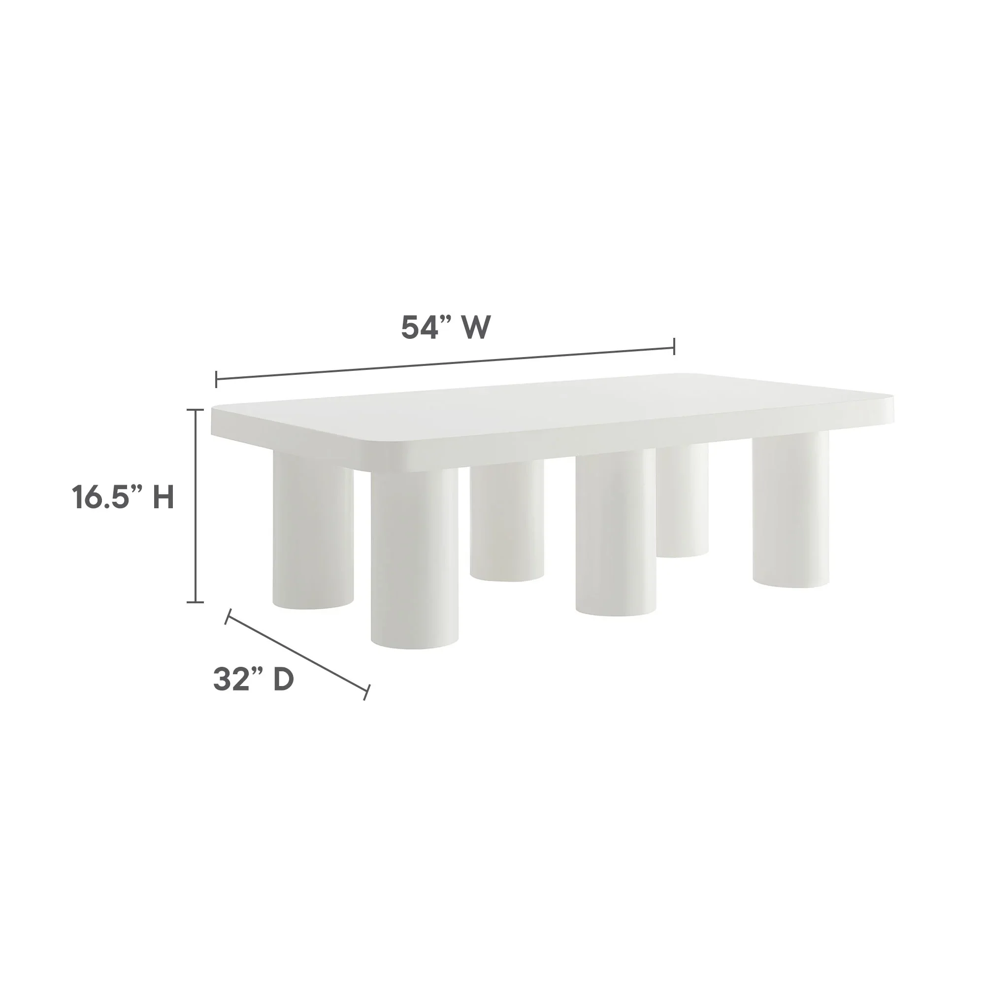 Cleo 54” Rectangular Coffee Table in White - Image 10