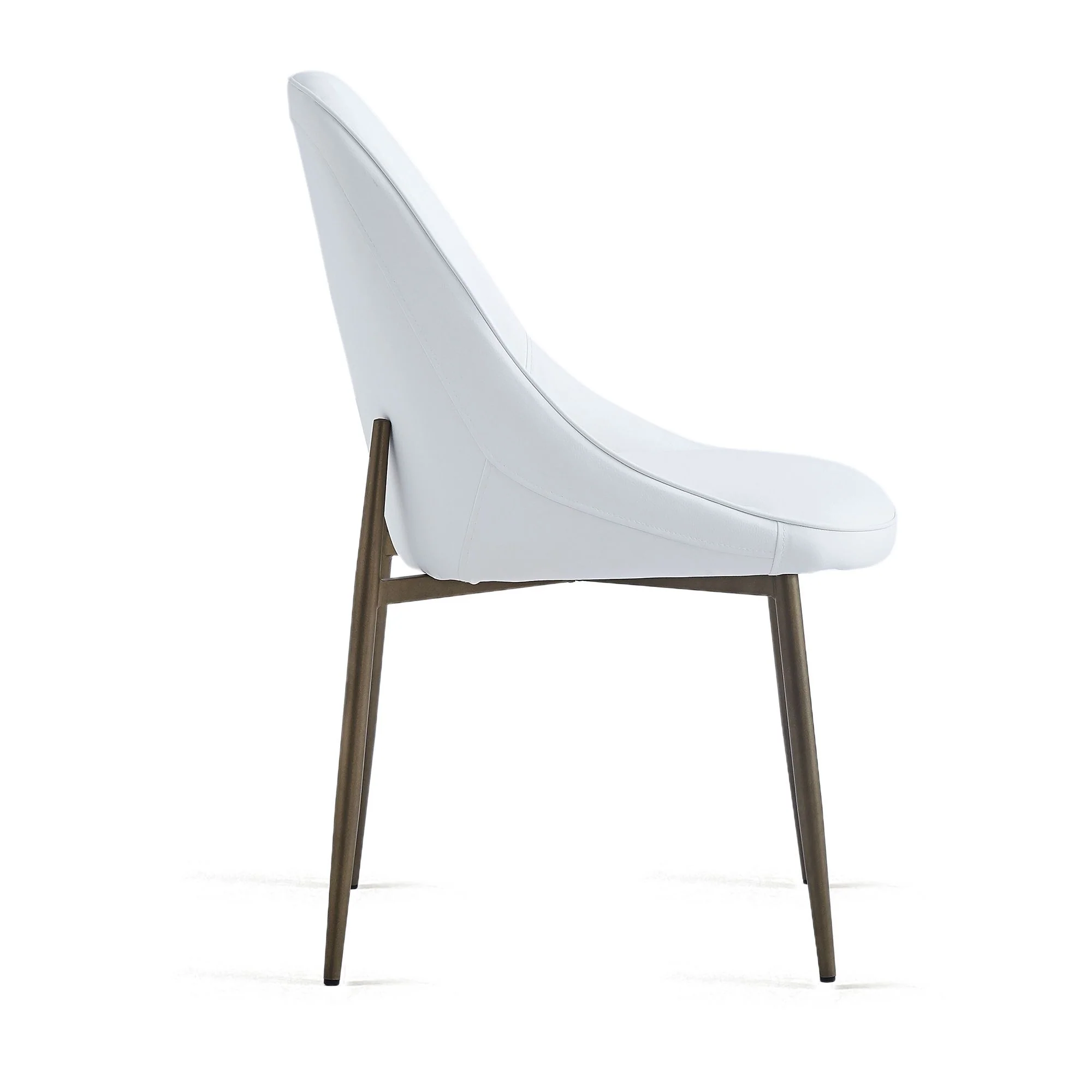Cleo Dining Chair, set of 2, in White and Aged Gold - Image 3