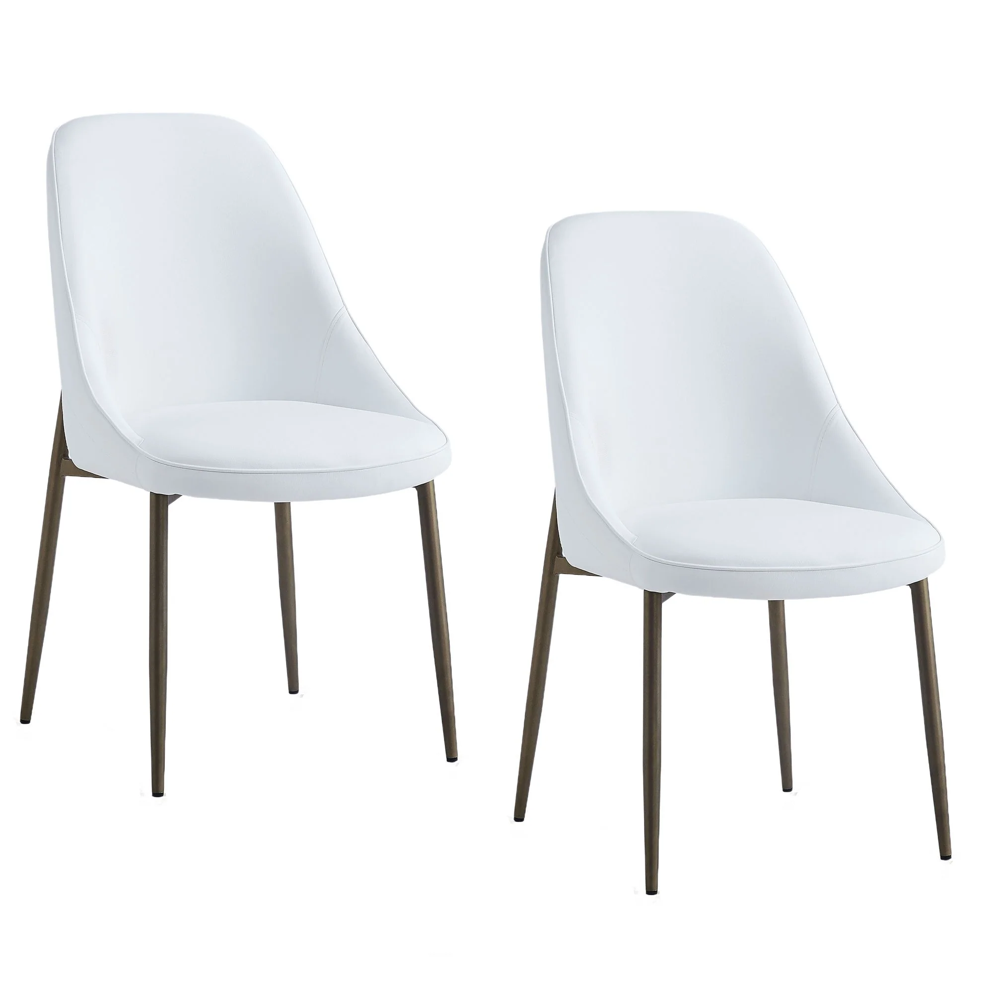Cleo Dining Chair, set of 2, in White and Aged Gold - Image 6