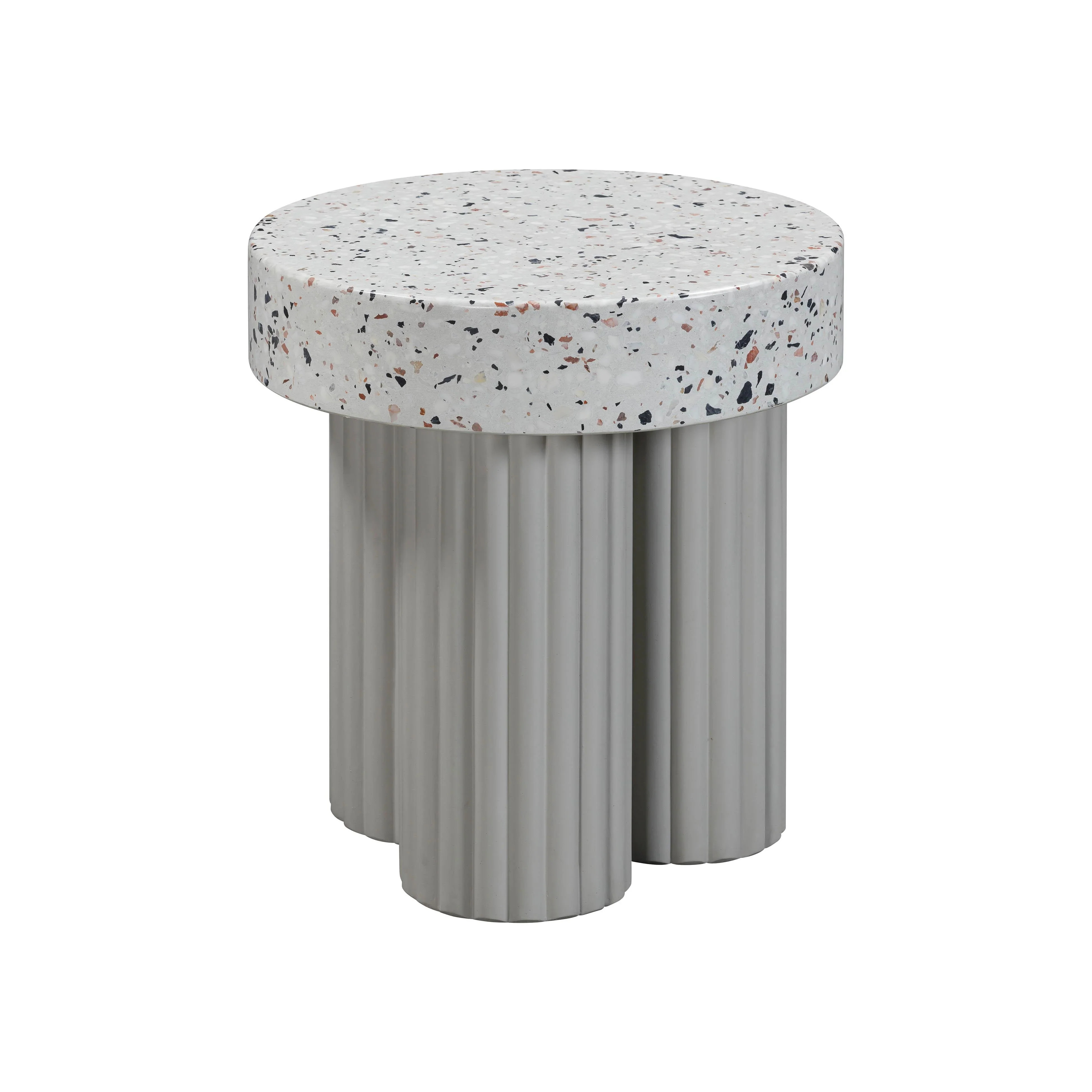 Clover Faux Terrazzo Indoor/Outdoor Round Side Table - Image 3