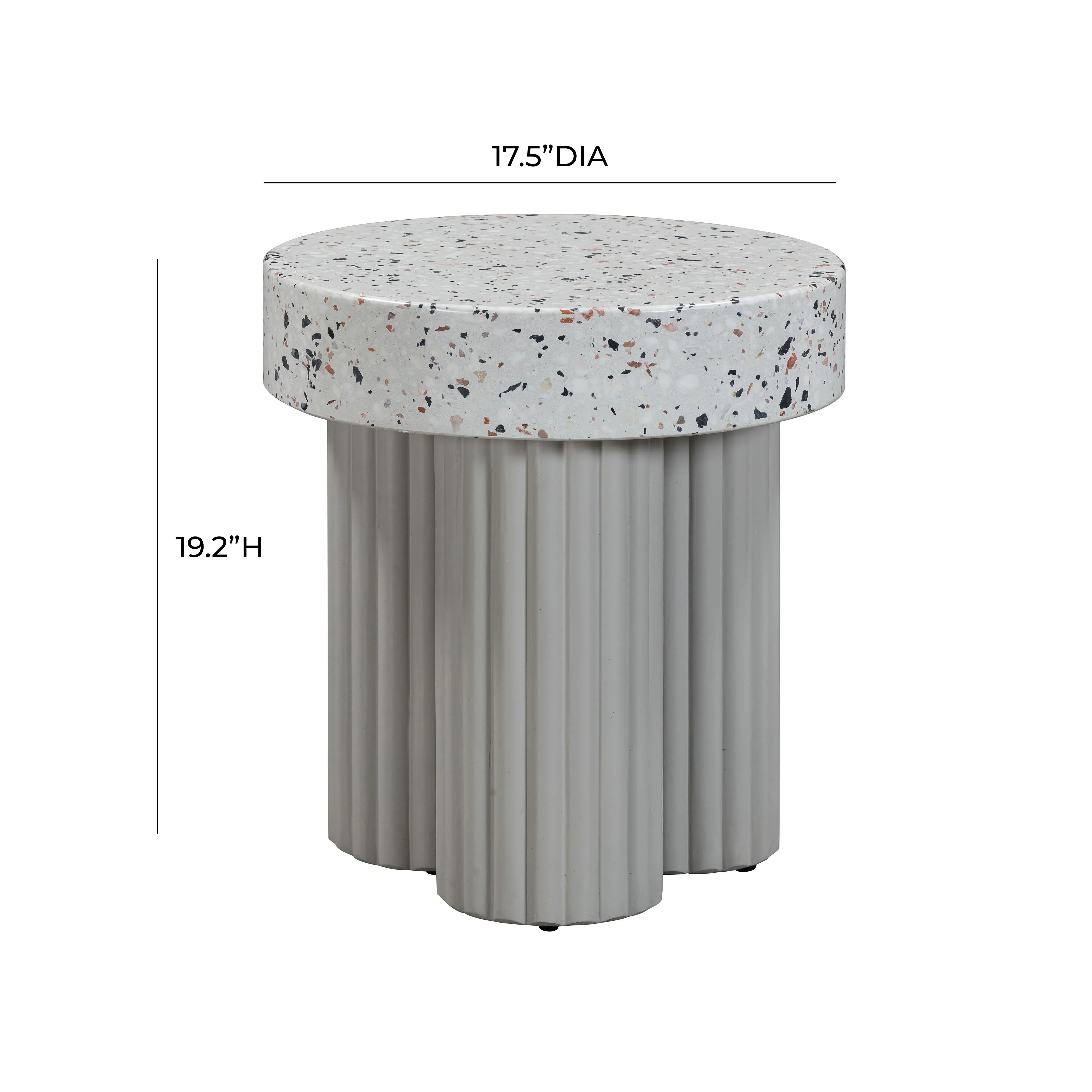 Clover Faux Terrazzo Indoor/Outdoor Round Side Table - Image 7