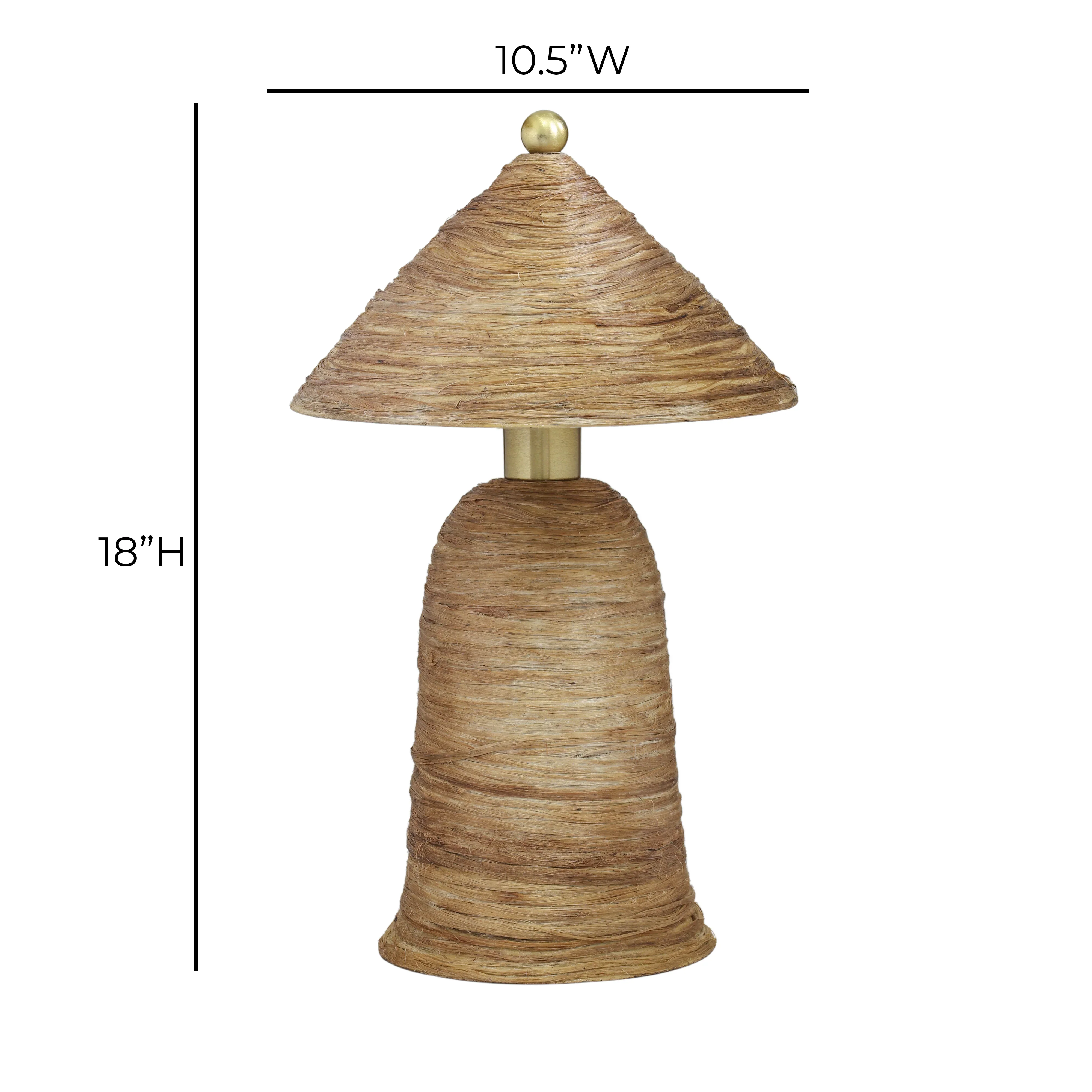 Coco Natural Coconut Fiber Pointed Table Lamp - Image 6