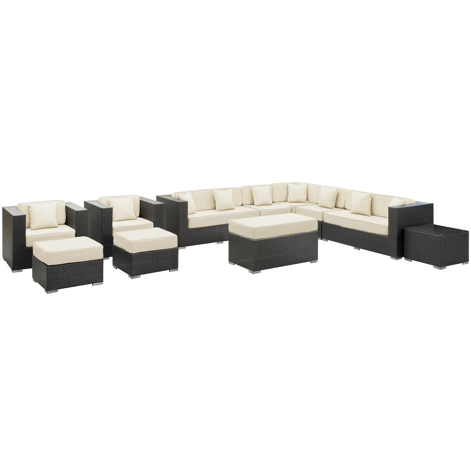 Cohesion 11 Piece Outdoor Patio Sectional Set - Image 10