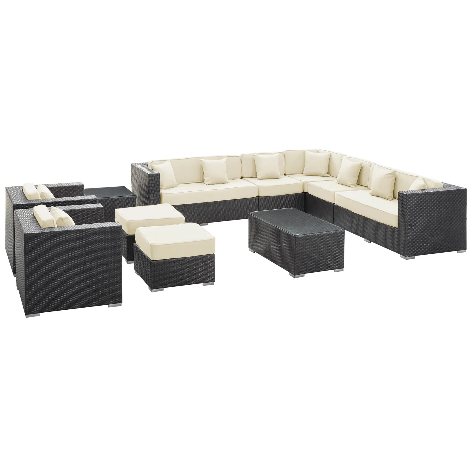Cohesion 11 Piece Outdoor Patio Sectional Set - Image 11