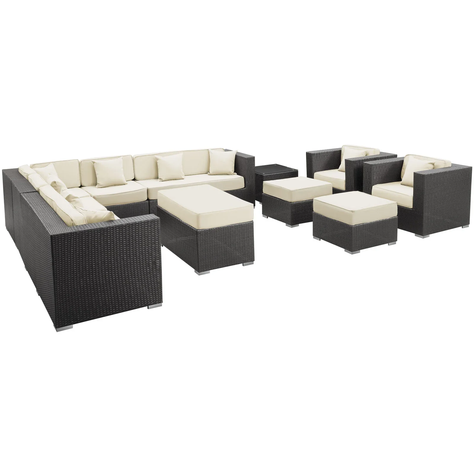 Cohesion 11 Piece Outdoor Patio Sectional Set - Image 14