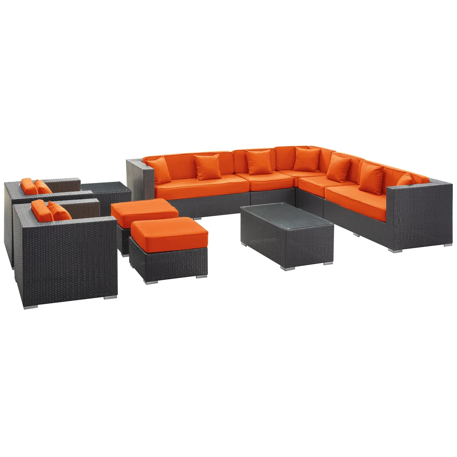 Cohesion 11 Piece Outdoor Patio Sectional Set - Image 4