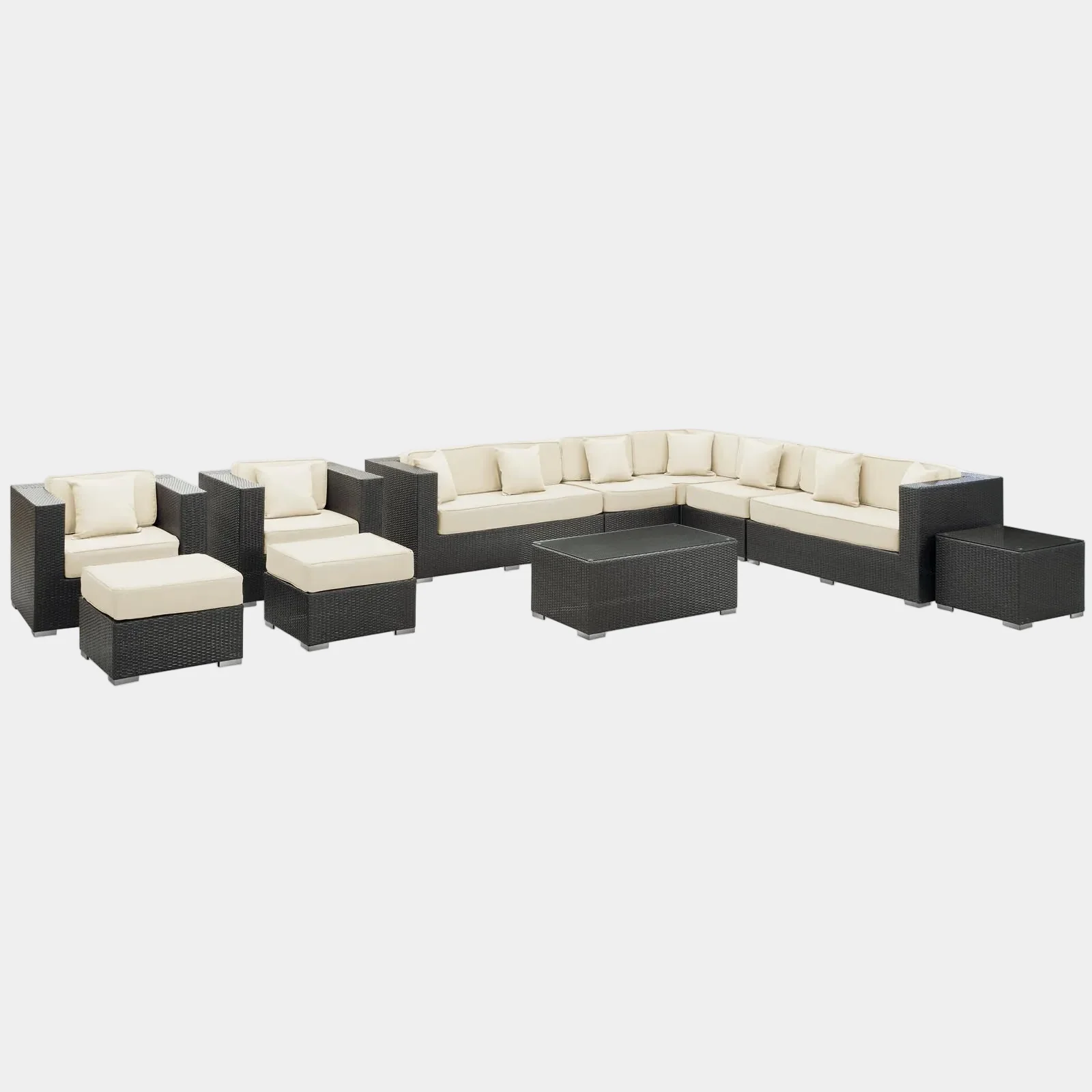 Cohesion 11 Piece Outdoor Patio Sectional Set - Image 8