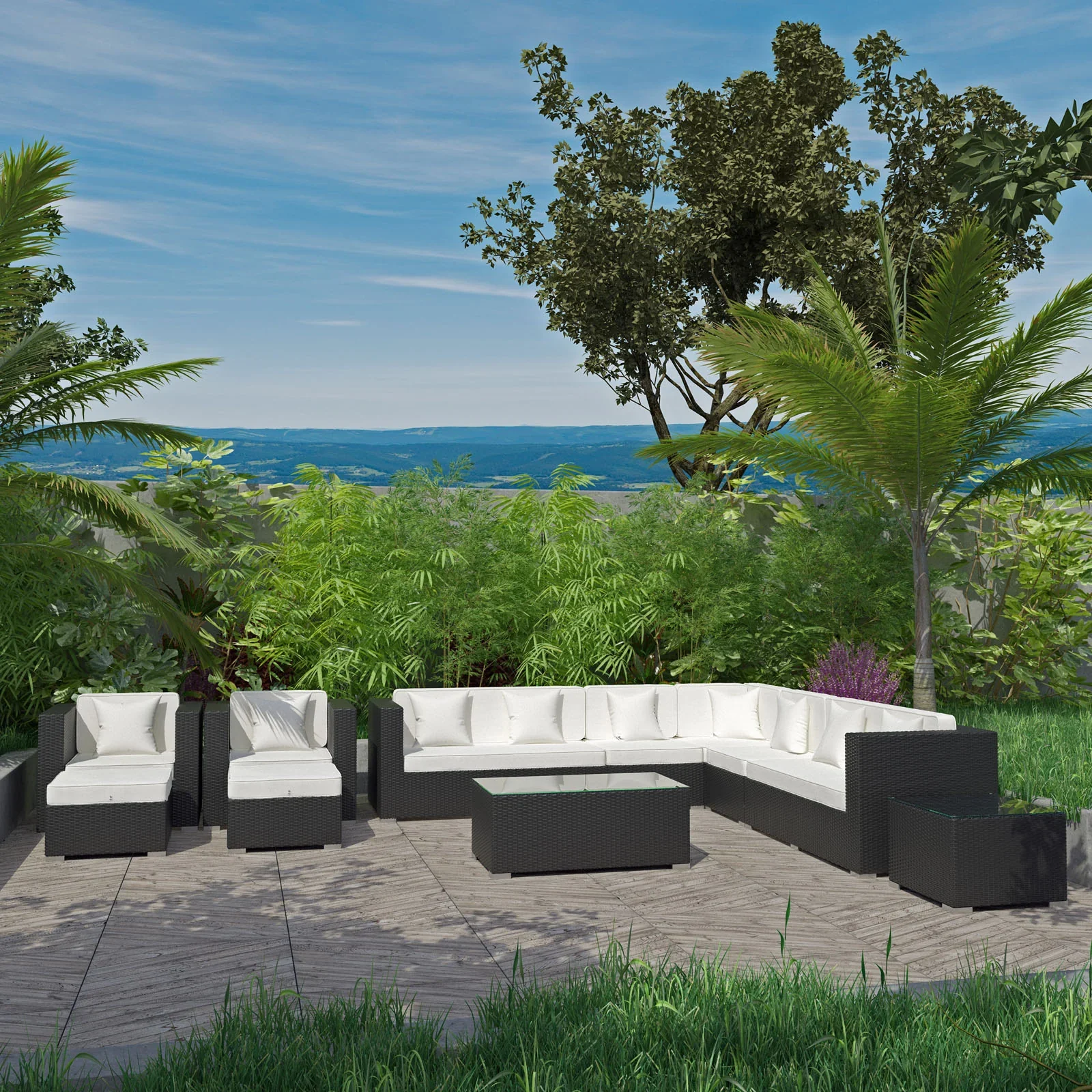 Cohesion 11 Piece Outdoor Patio Sectional Set - Image 9