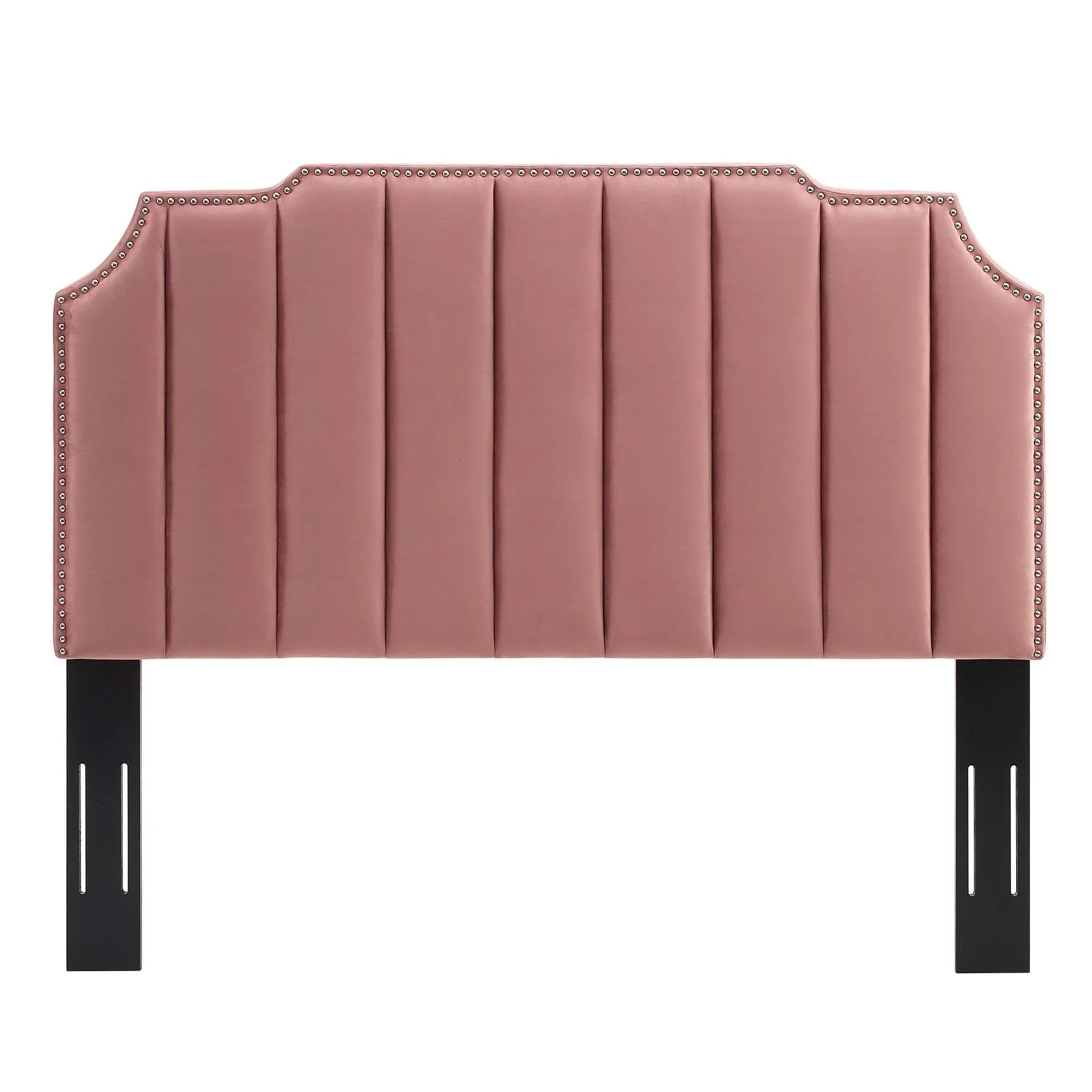 Colette Performance Velvet Platform Bed With Black Wood Legs - Image 10