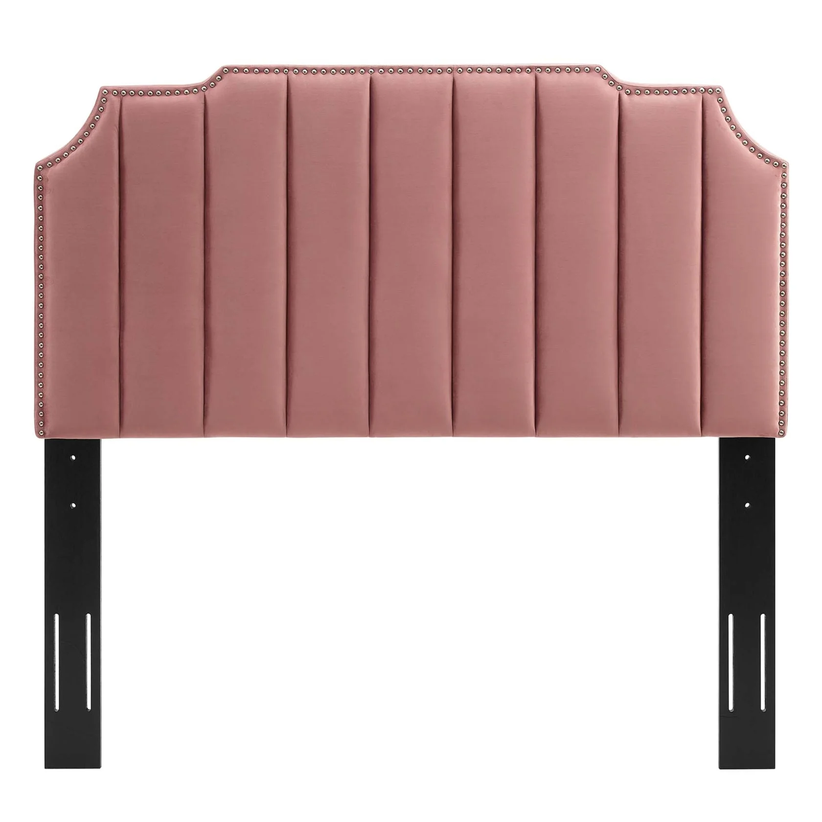 Colette Performance Velvet Platform Bed With Black Wood Legs - Image 11